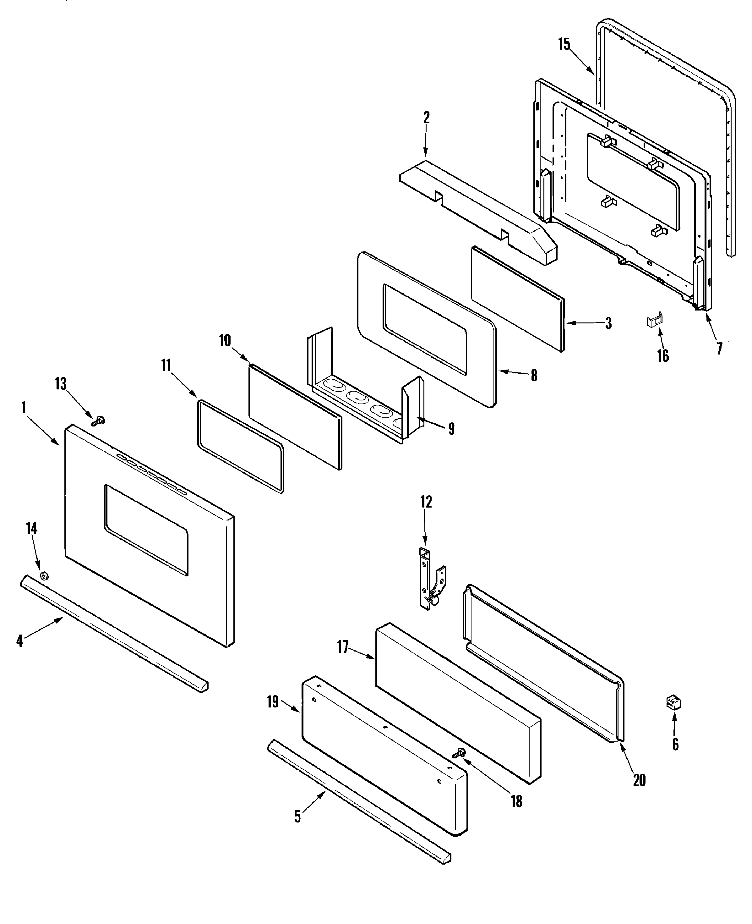 Maytag CBR1420BGW door/drawer diagram