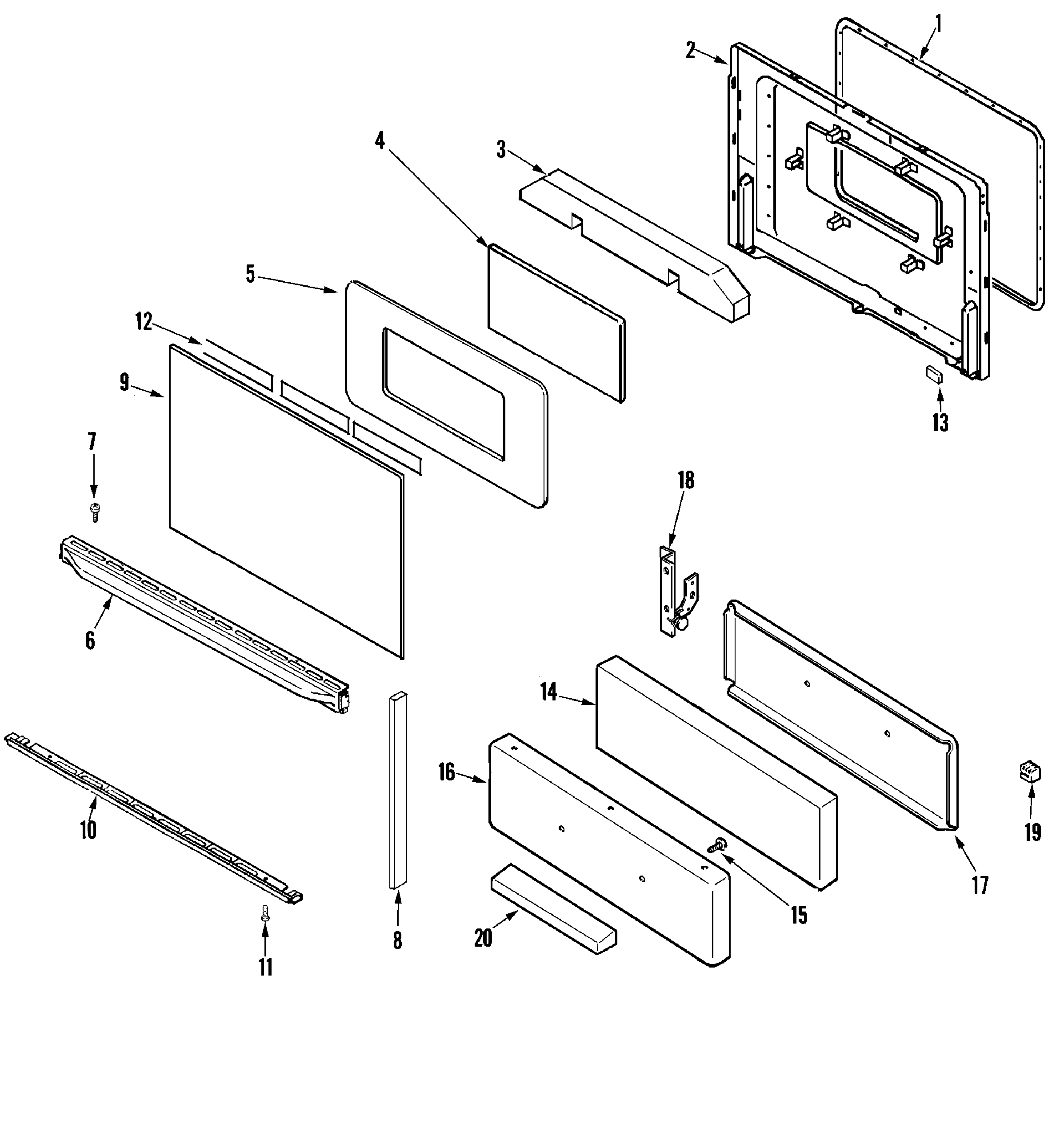 Maytag ALR1420BDQ door/drawer diagram