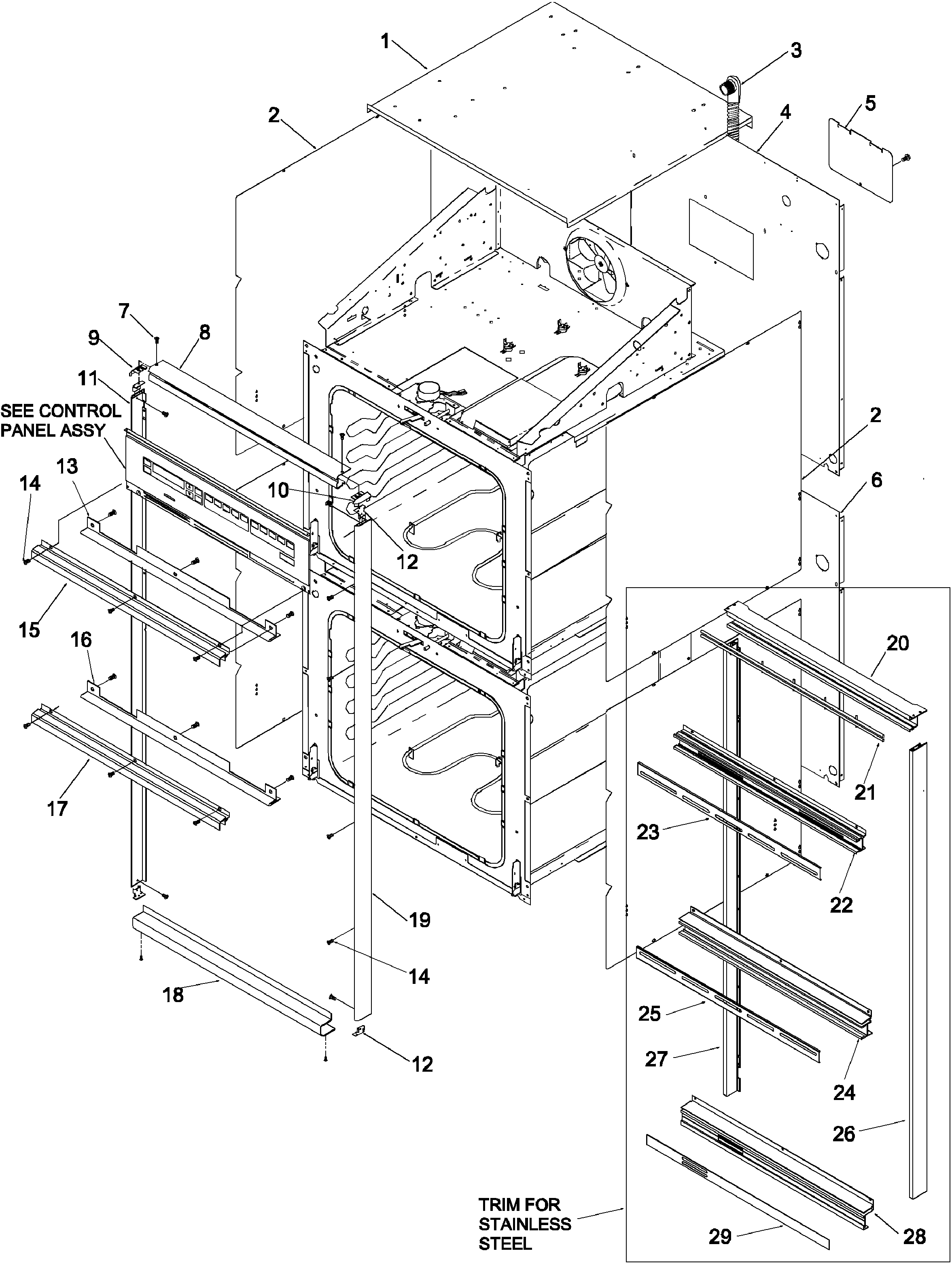 Amana AOCD2770WW-P113237NWW cabinet diagram
