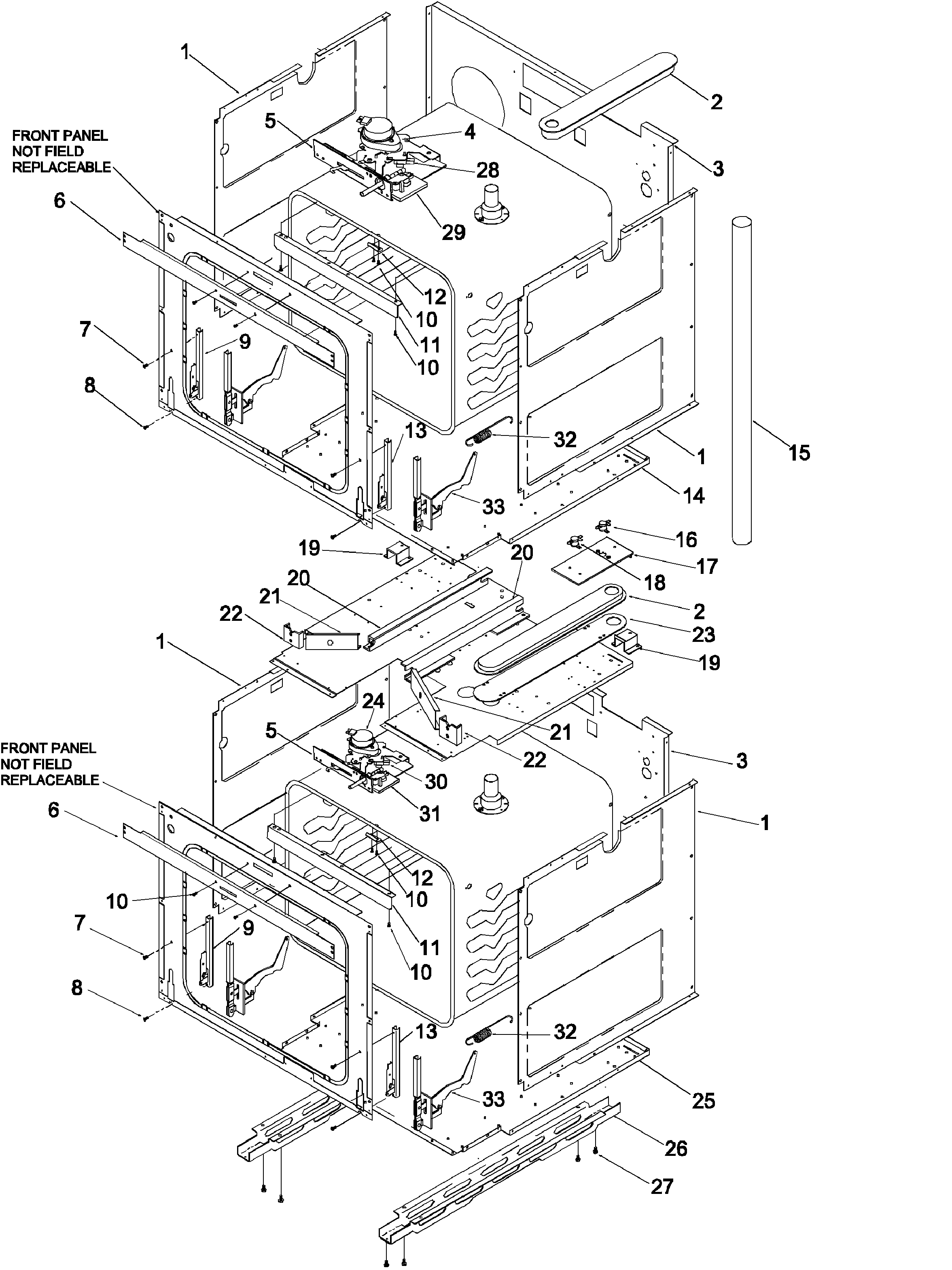 Amana AOCD2770WW-P113237NWW main front diagram