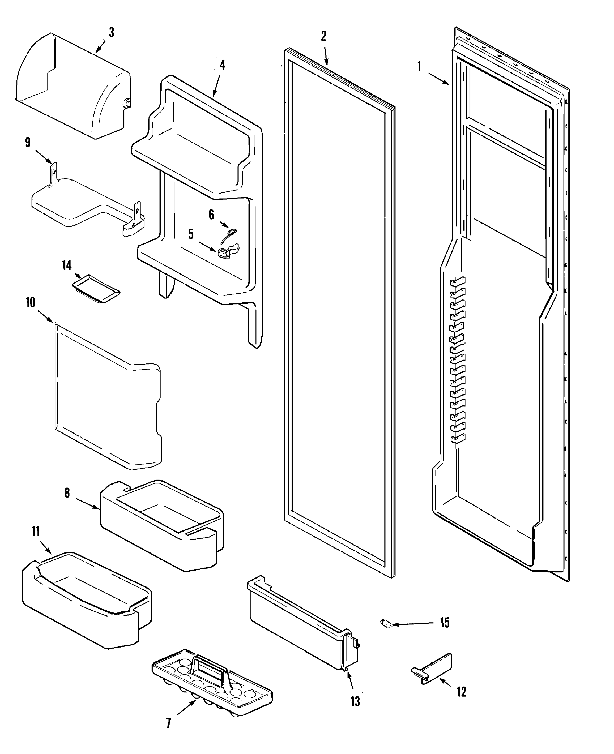 Maytag GS2727GAH1 fresh food inner door diagram