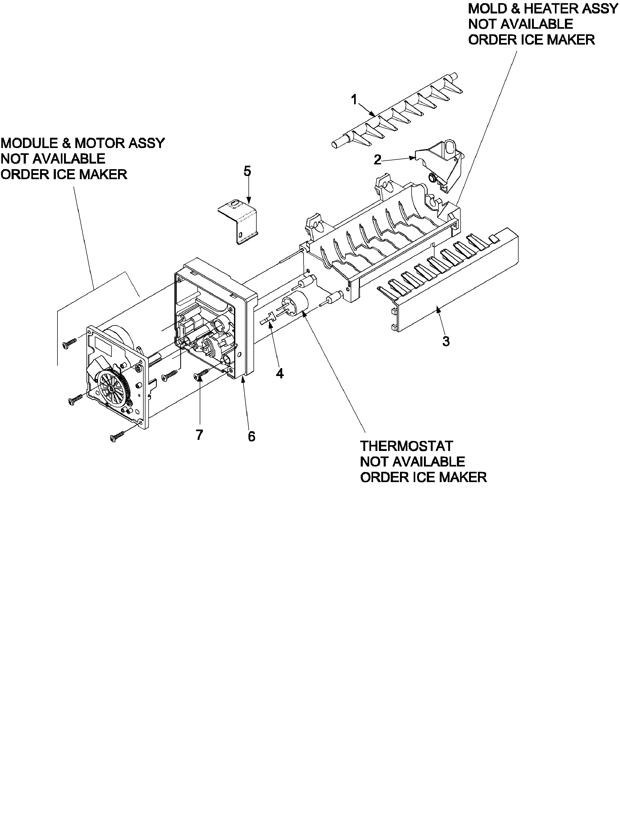 Kenmore Elite 59672283201 ice maker 61005508 diagram