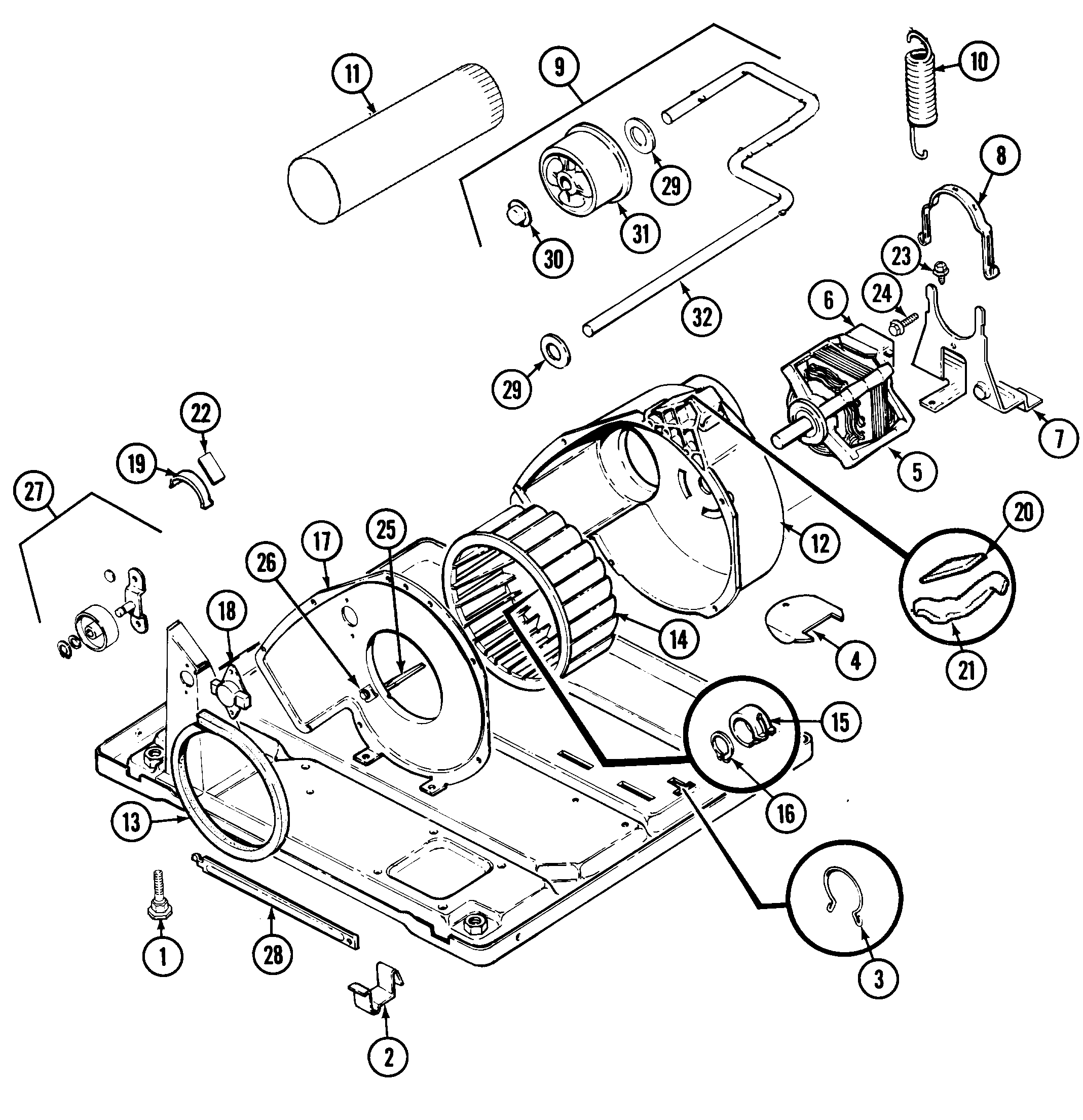 Jenn-Air JDE3000W motor & drive diagram