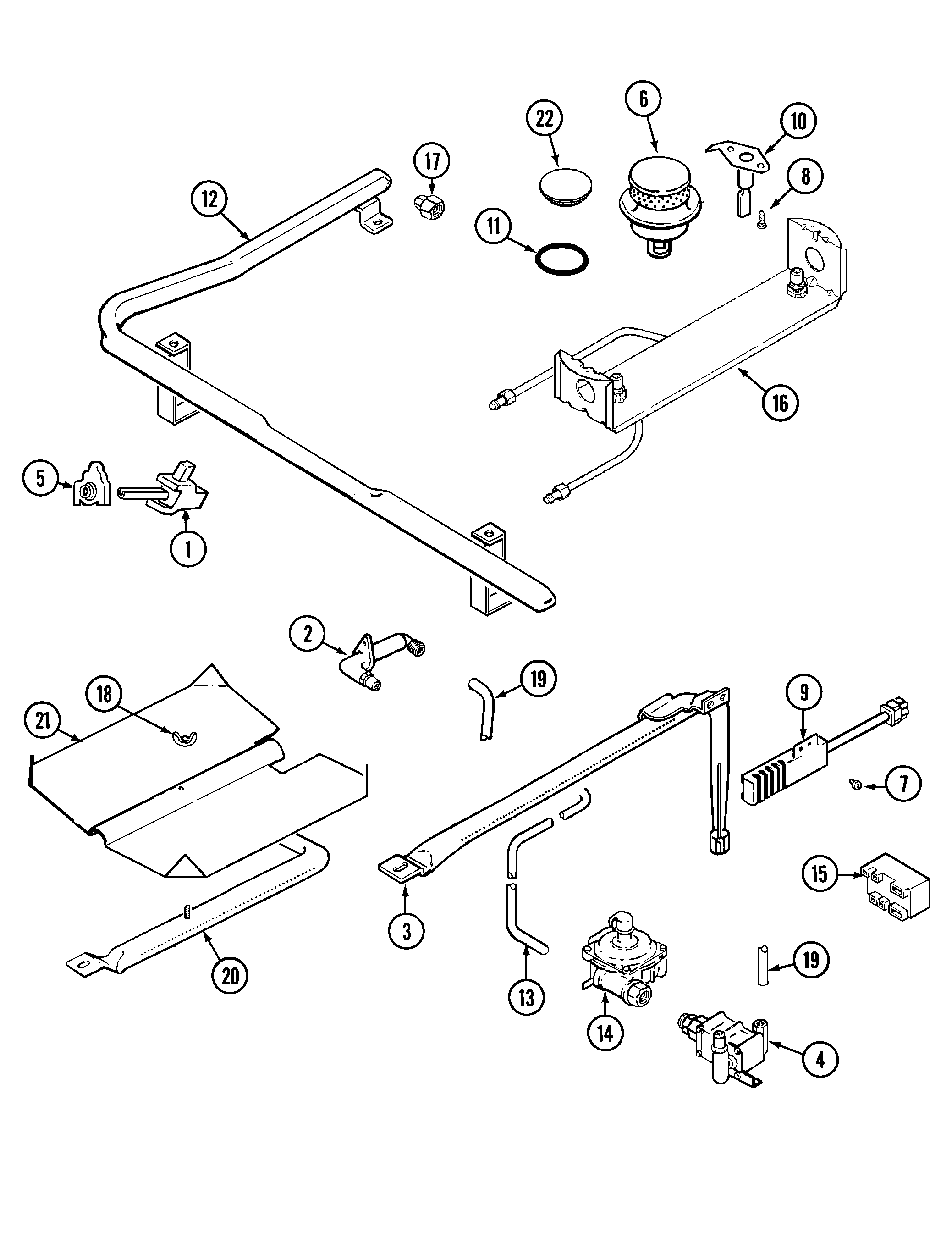 Maytag MGR5729ADH gas controls (ada, adh, adl, adq, adw) diagram