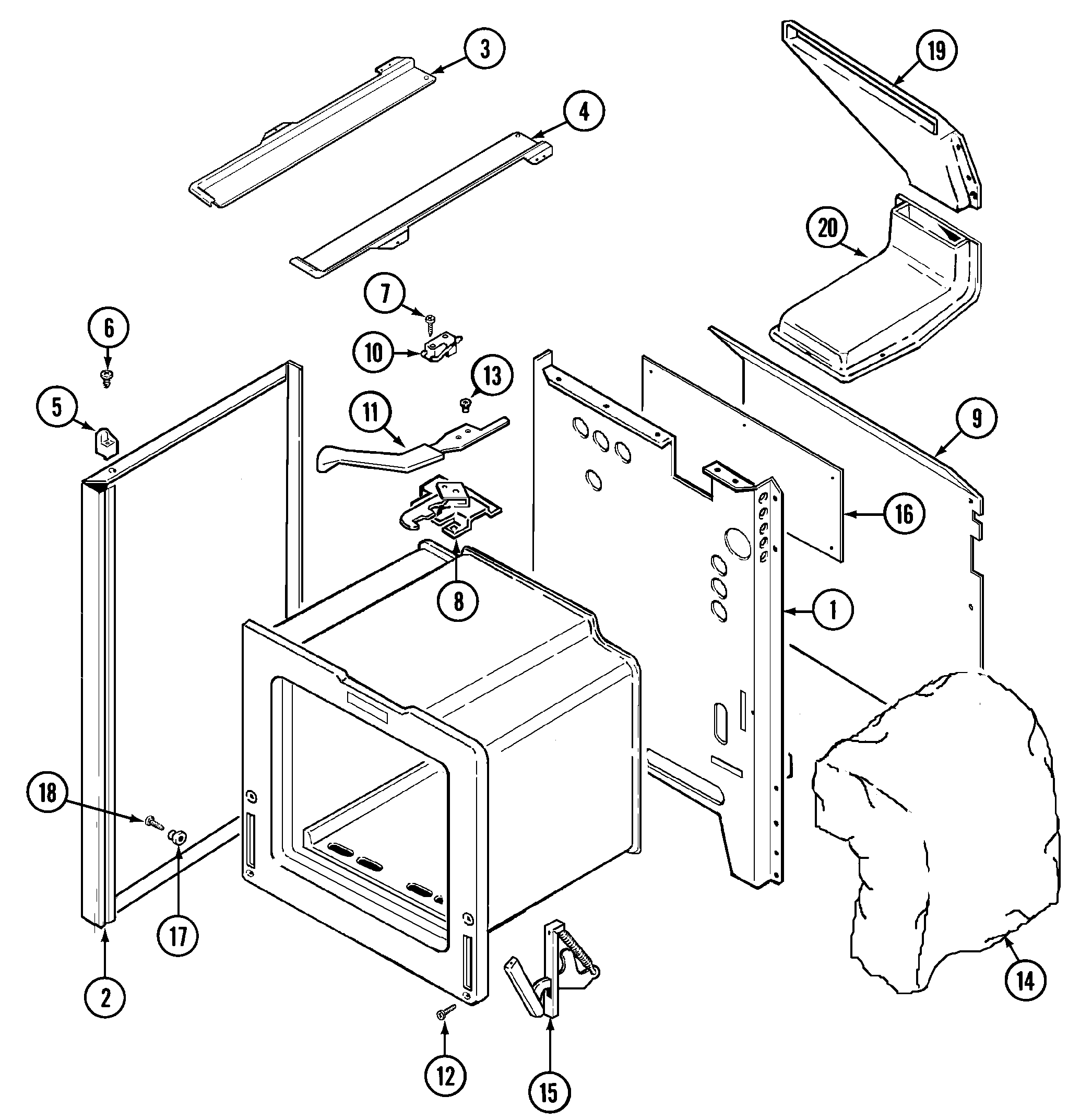 Maytag MGR5729ADT body (adt) diagram