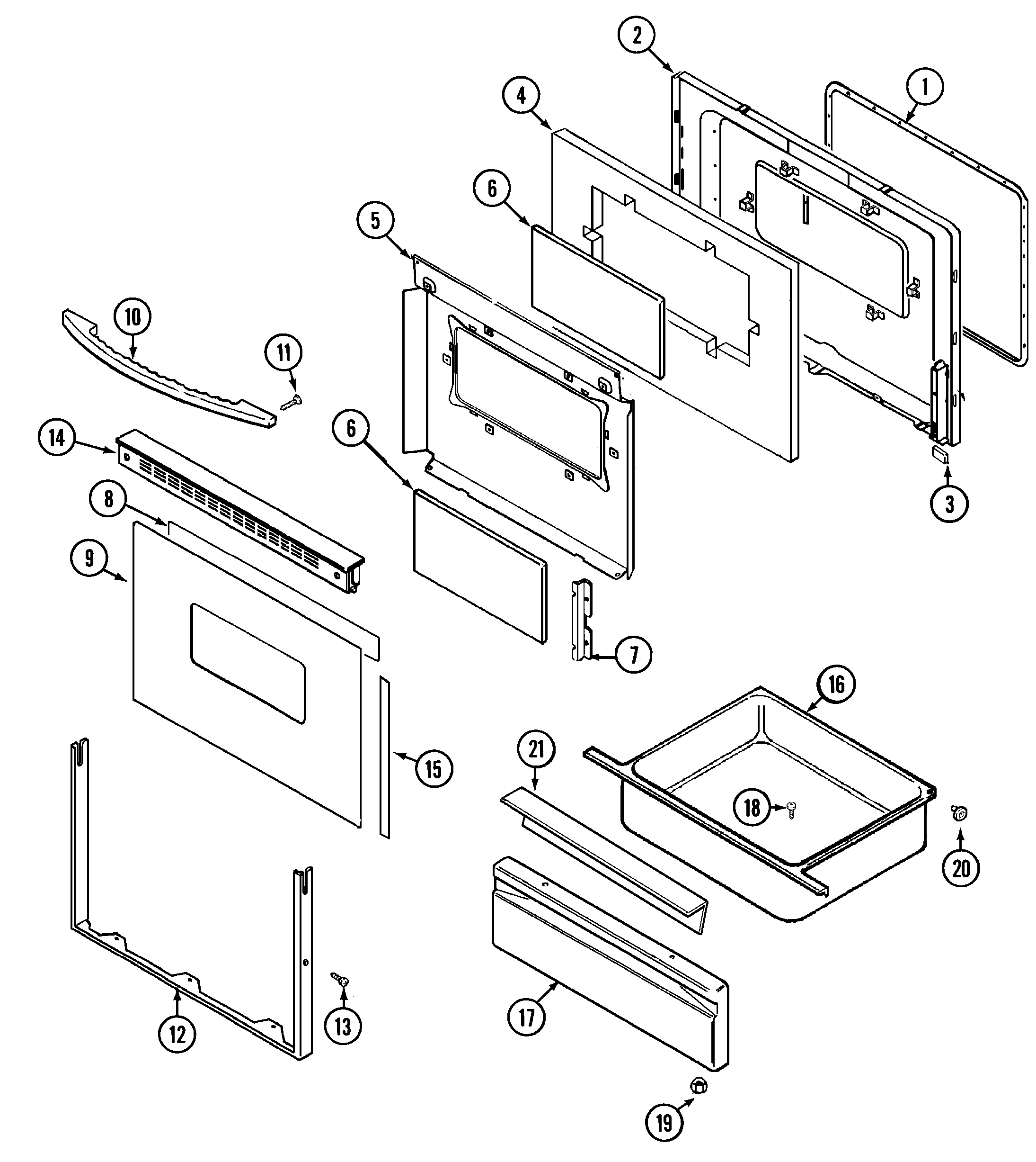 Maytag MGR5729ADT door/drawer (adt) diagram