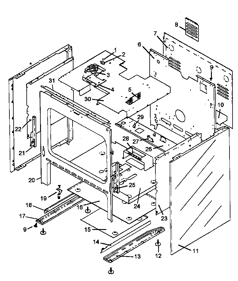 Amana AGS781WW-P1141275NWW oven assy diagram