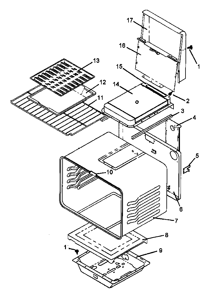 Amana AGS781WW-P1141275NWW cabinet assy diagram