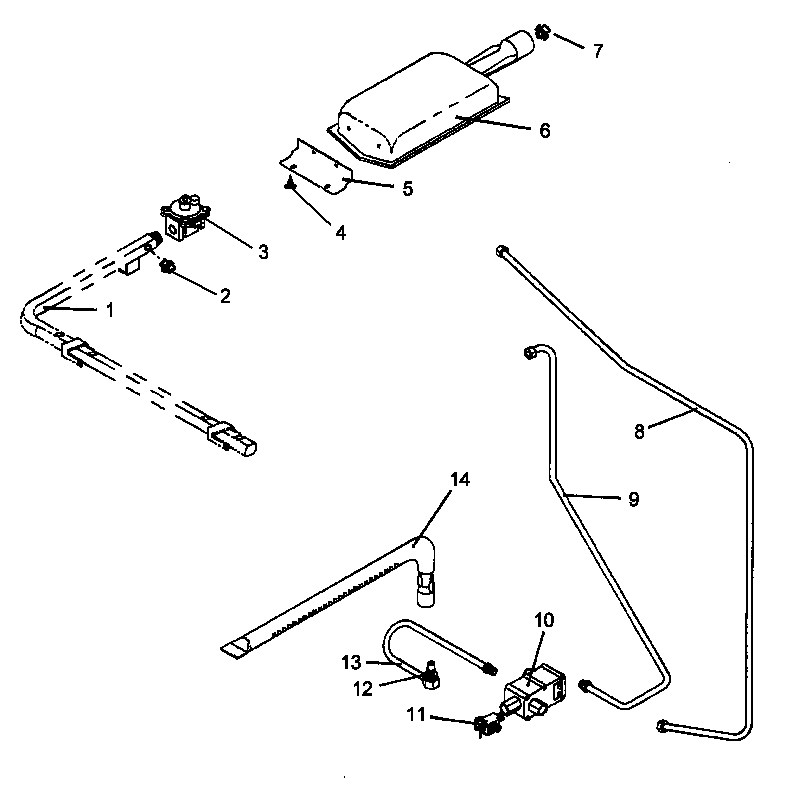 Amana AGS781WW-P1141275NWW gas components diagram