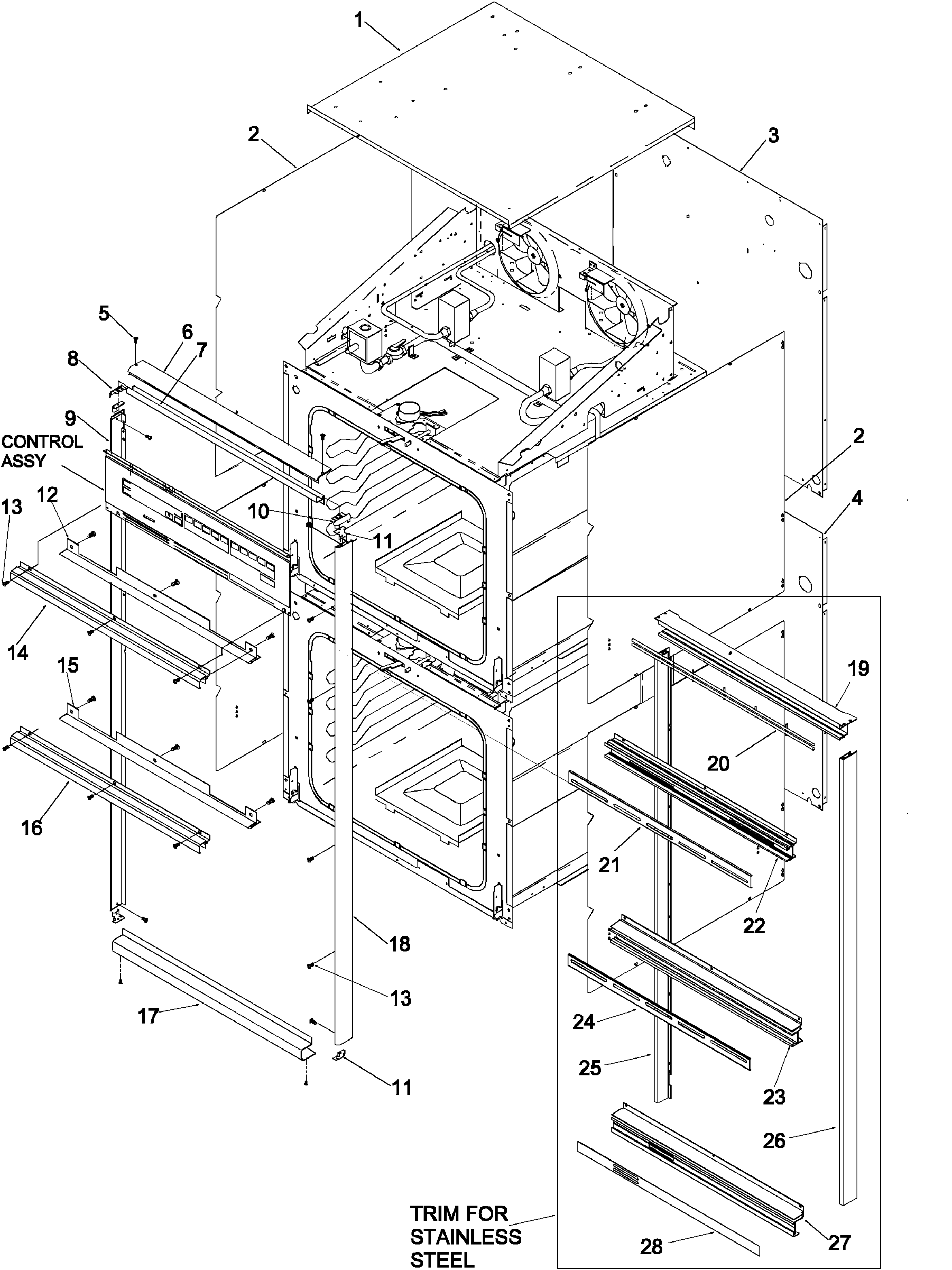 Amana AOGD2750E-P1132527NE cabinet diagram