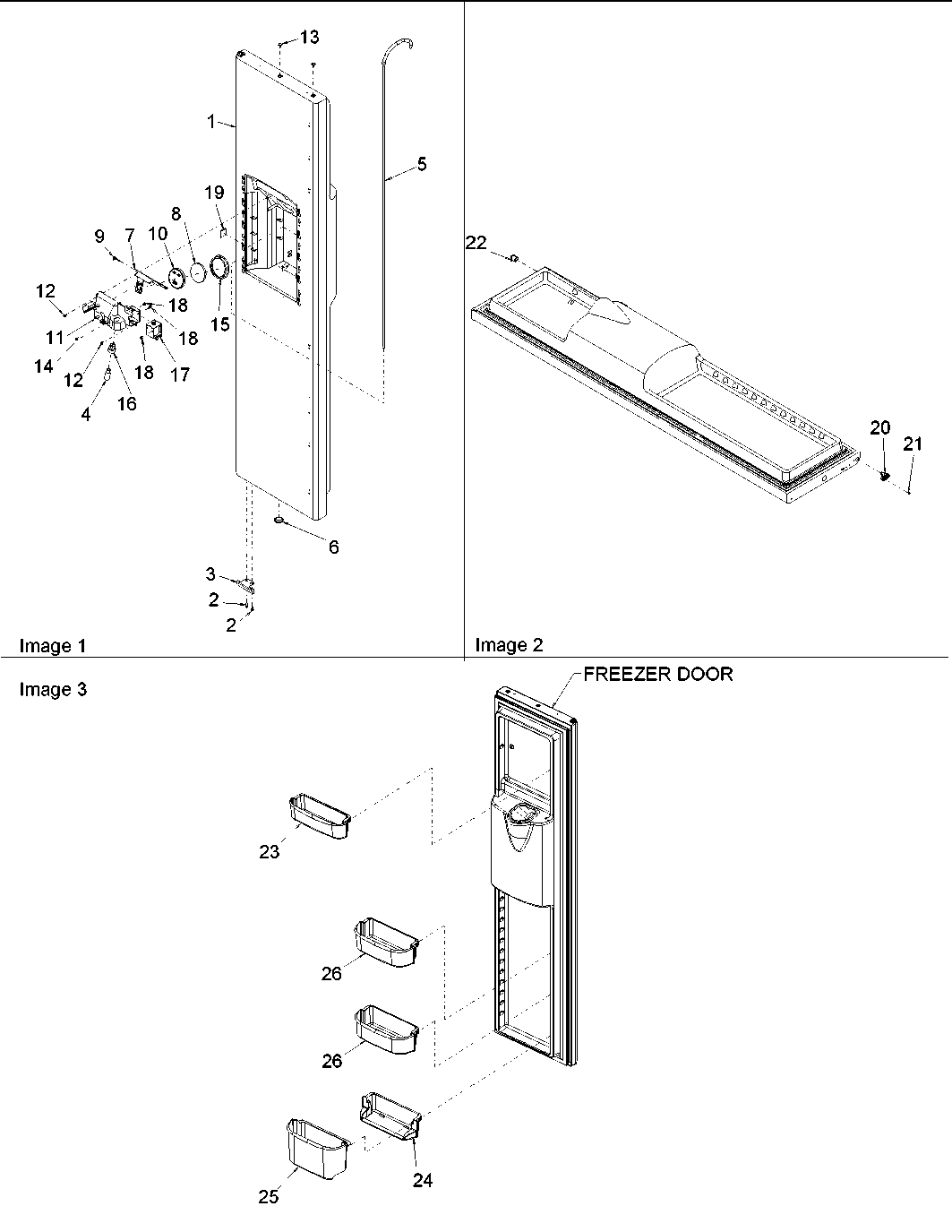 Amana DRSE663BC-PDRSE663BC0 freezer door diagram