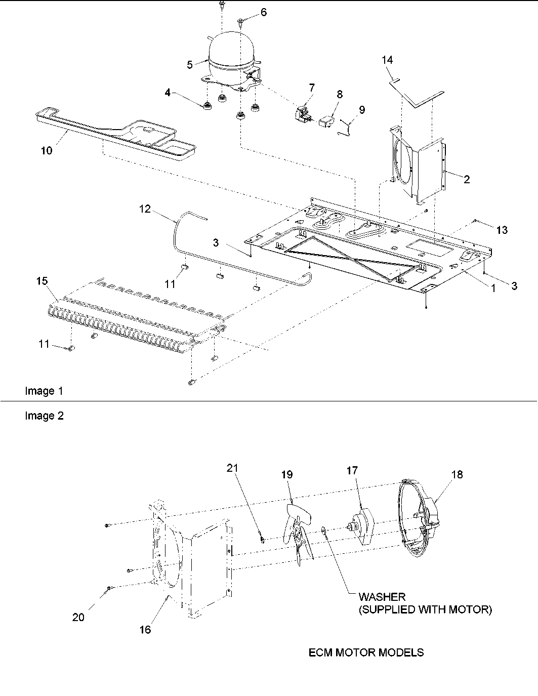 Amana DRSE663BC-PDRSE663BC0 machine compartment diagram