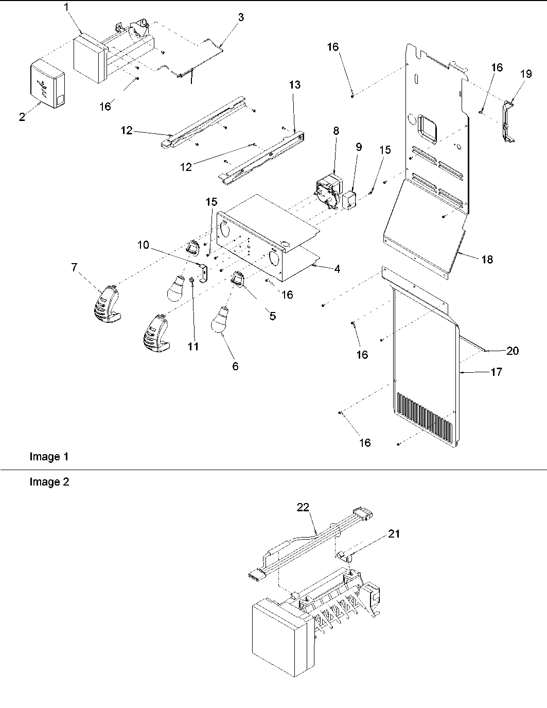 Amana DRSE663BC-PDRSE663BC0 fz lighting, & auger assy diagram