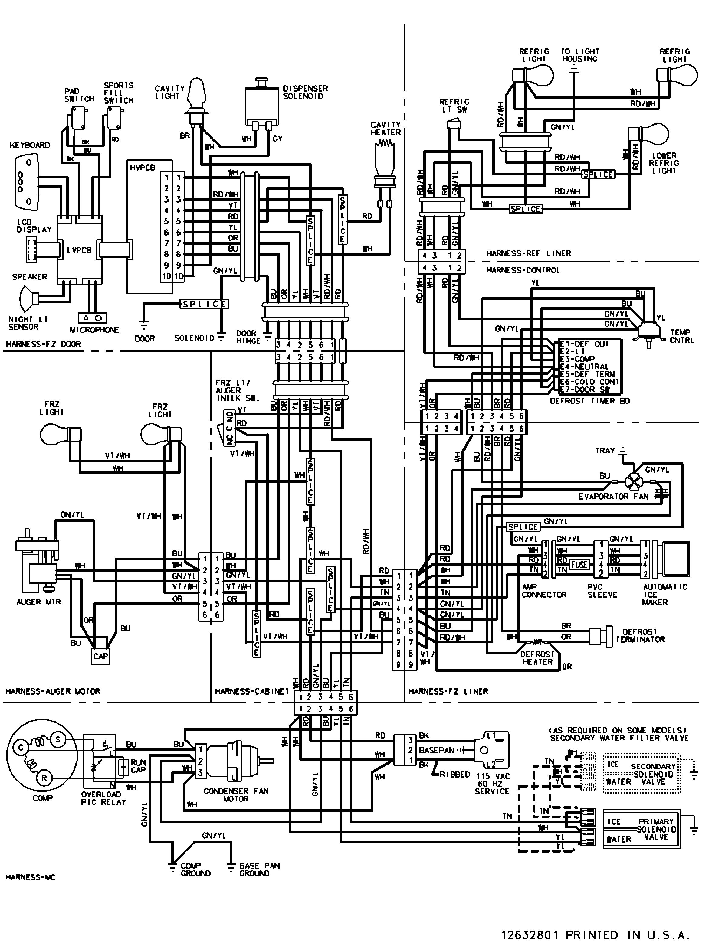 Amana ARS9269BS-PARS9269BS0 wiring information diagram