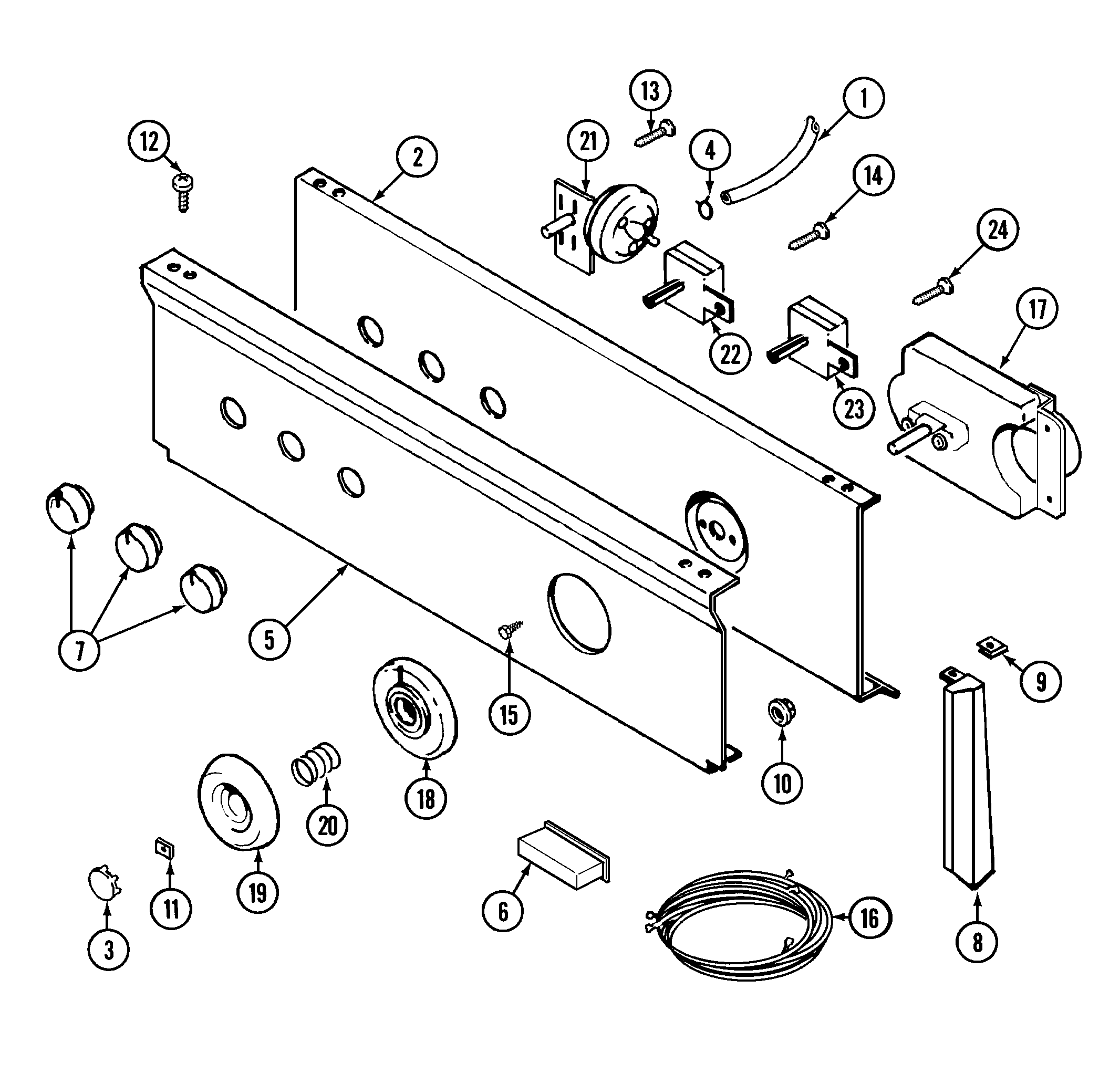 Maytag LAT9304DAM control panel (law9304aam & lat9304dam) diagram