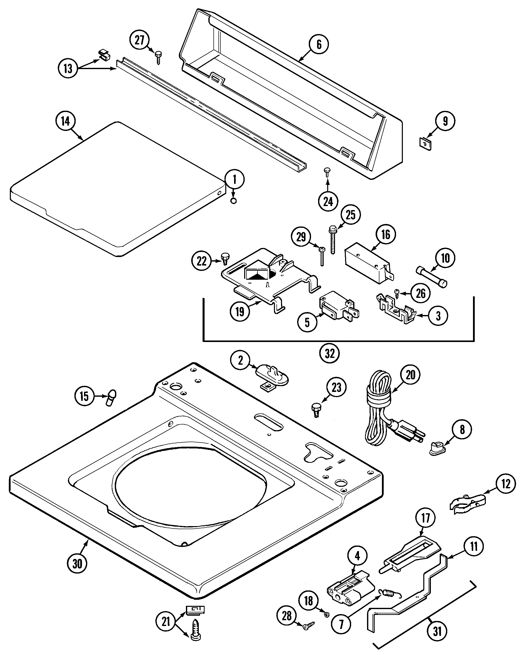 Maytag LAT9304AGM top (lat9304agm) diagram