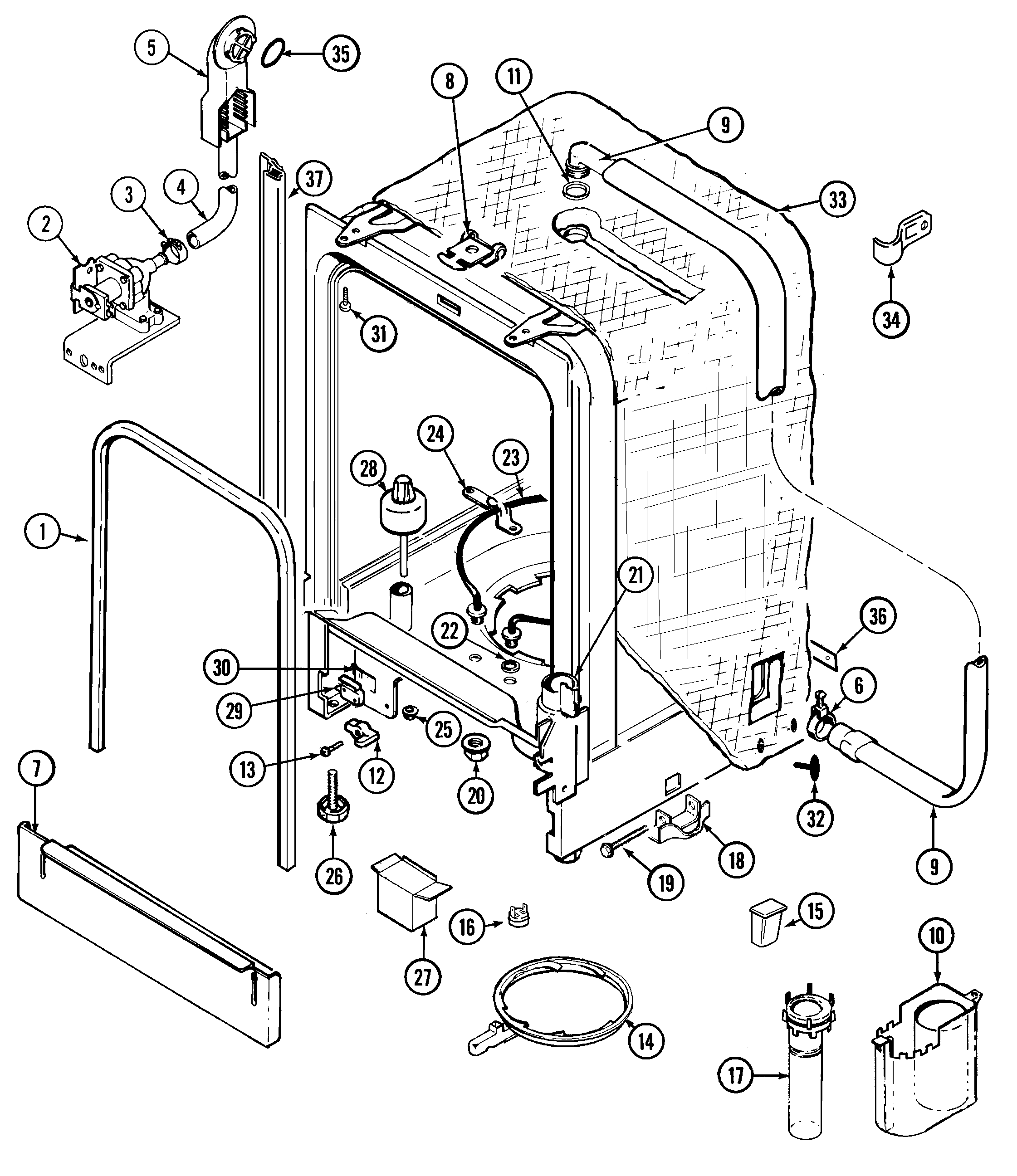 Jenn-Air JDB6900AWB tub diagram