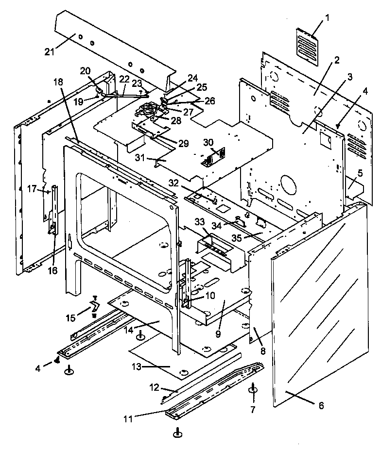 Amana AGS781E-P1142636NE cabinet assy diagram