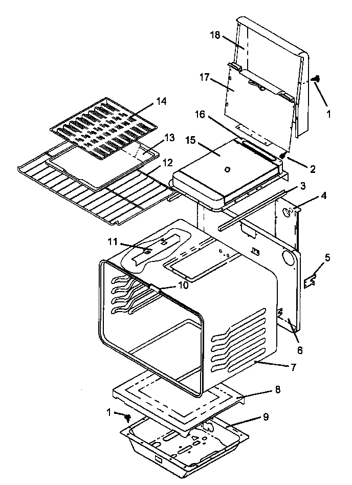 Amana AGS781E-P1142636NE oven assy diagram
