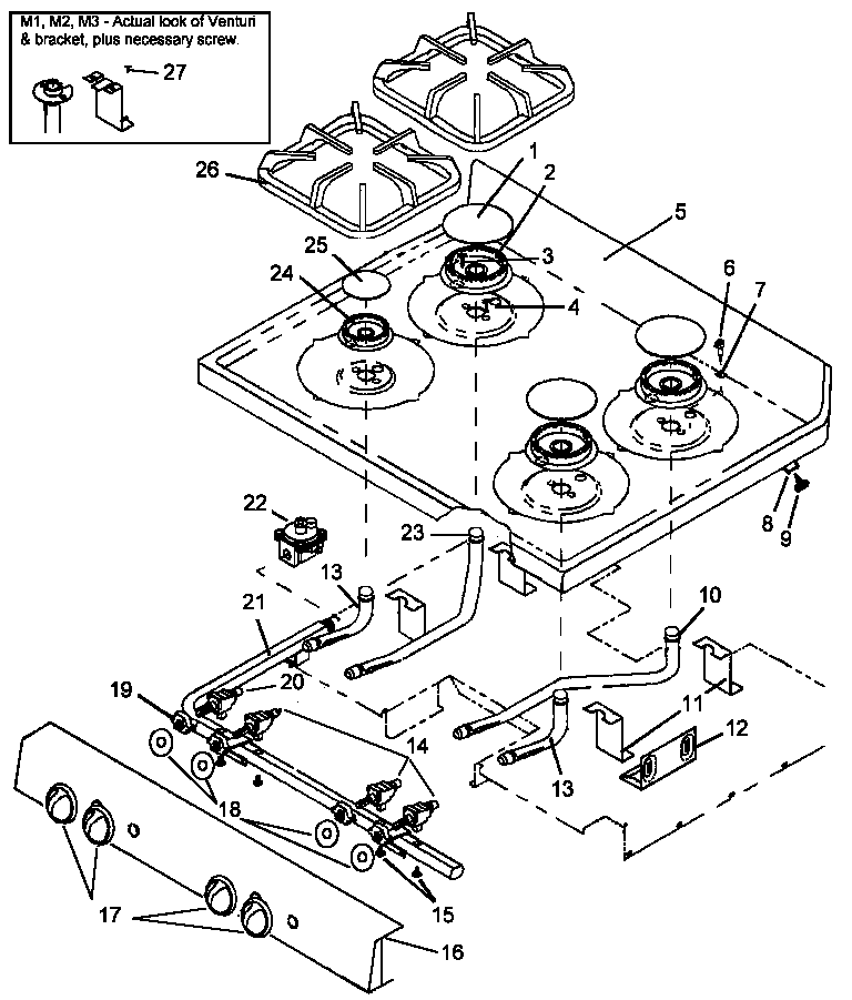 Amana AGS781E-P1141275NE main top assy diagram