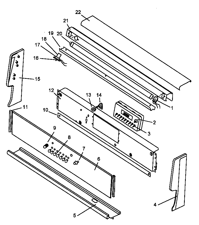 Amana AGS781E-P1143306NE backguard assy diagram