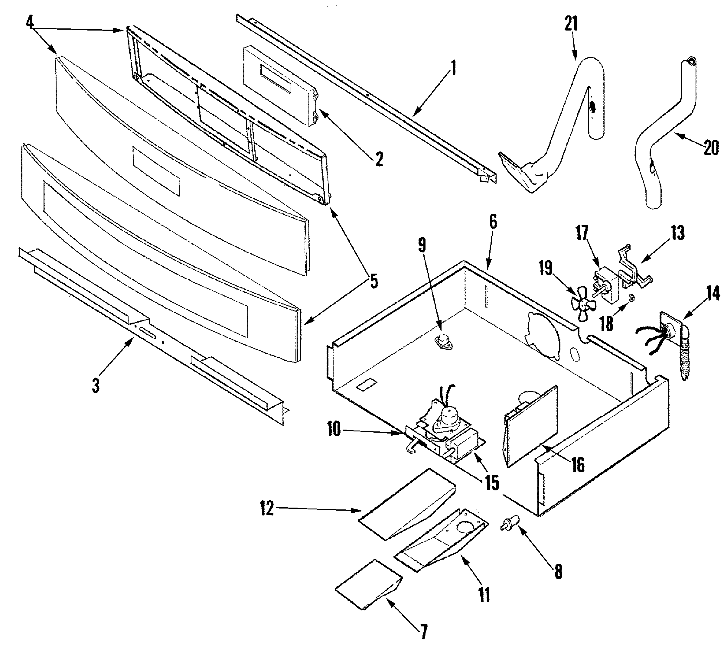Jenn-Air JJW9630CCS control panel & internal controls diagram