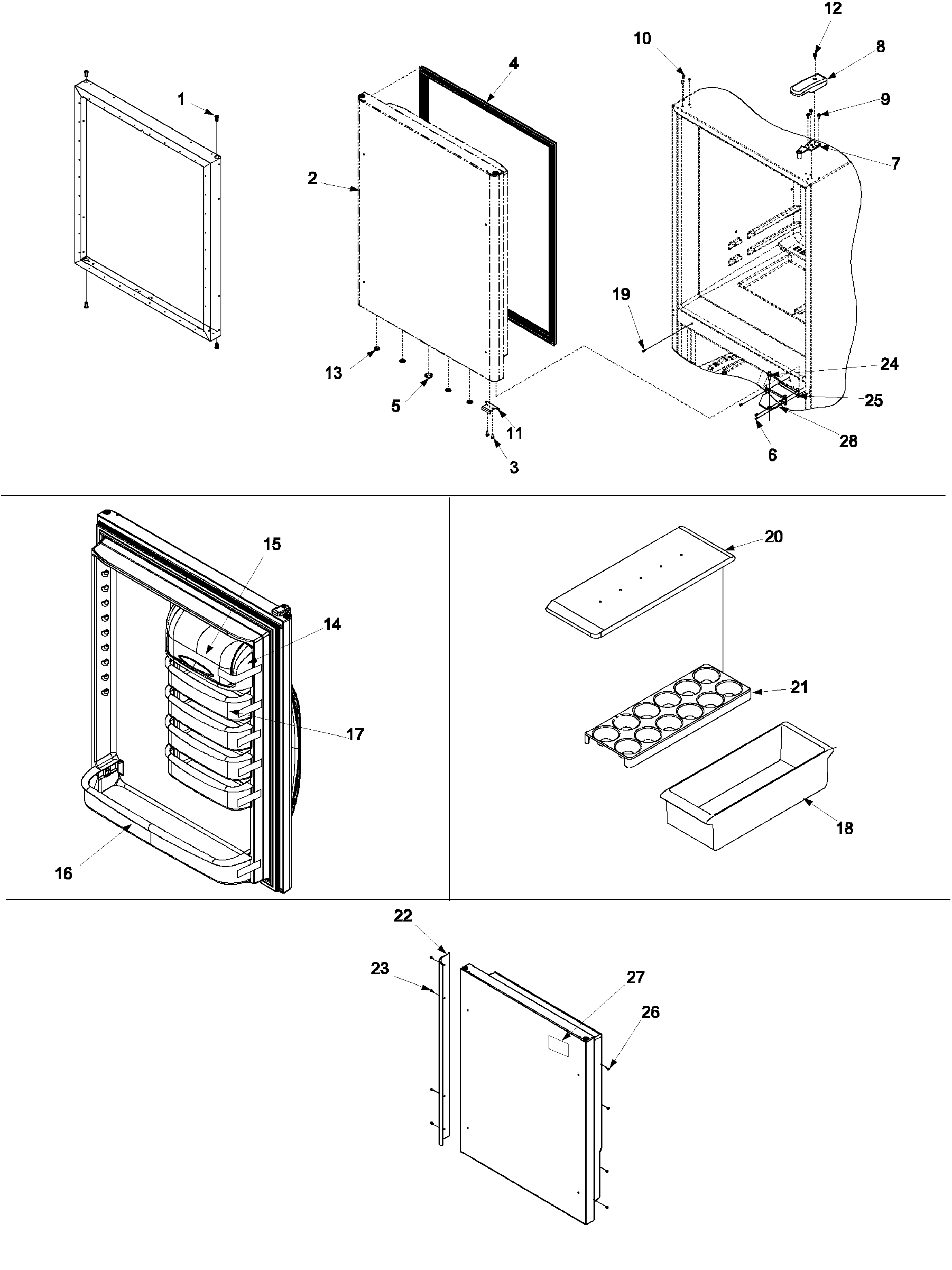 Kenmore 59672252201 refrigerator door diagram