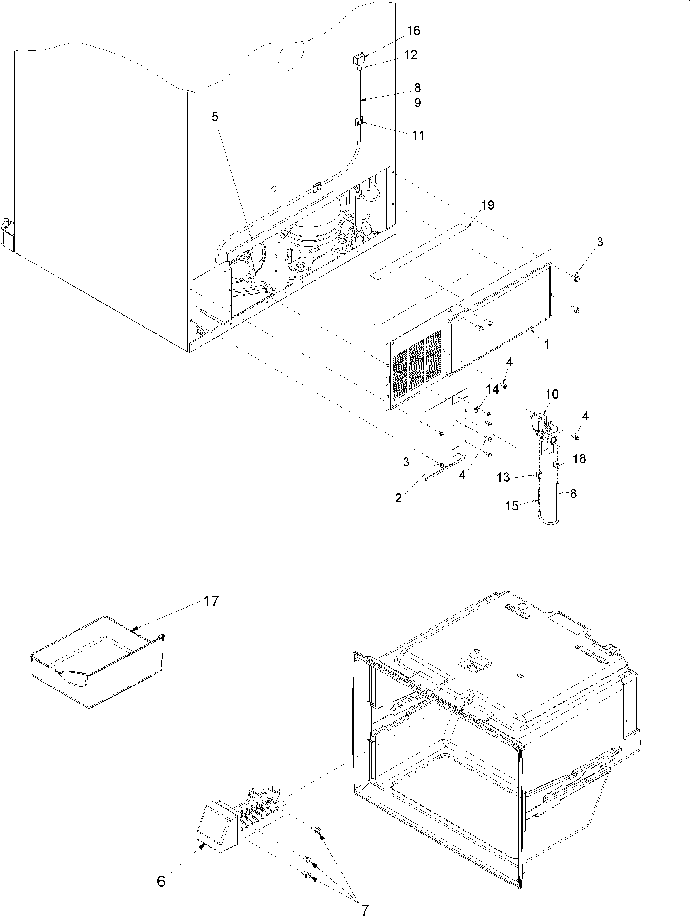 Kenmore 59672252201 cabinet back diagram