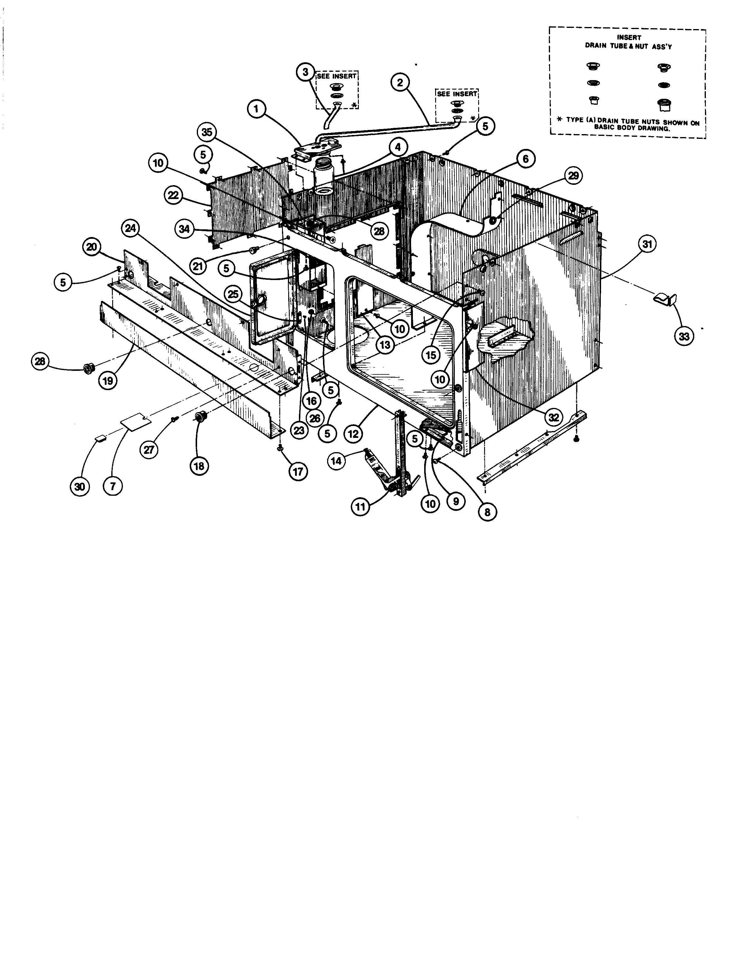 Jenn-Air 4875 basic body diagram