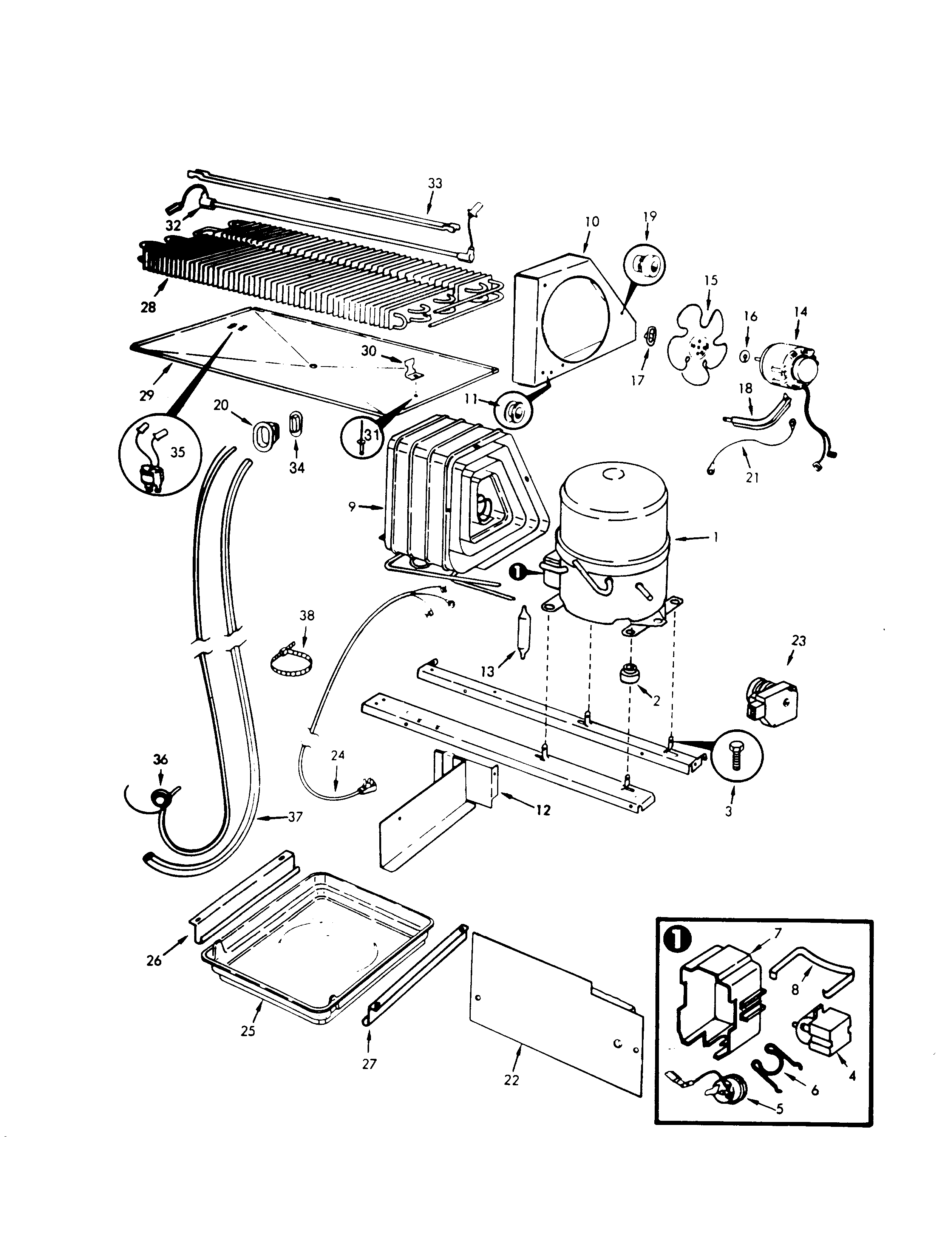 Maytag BDNT22L9/AA85B unit compartment & system diagram