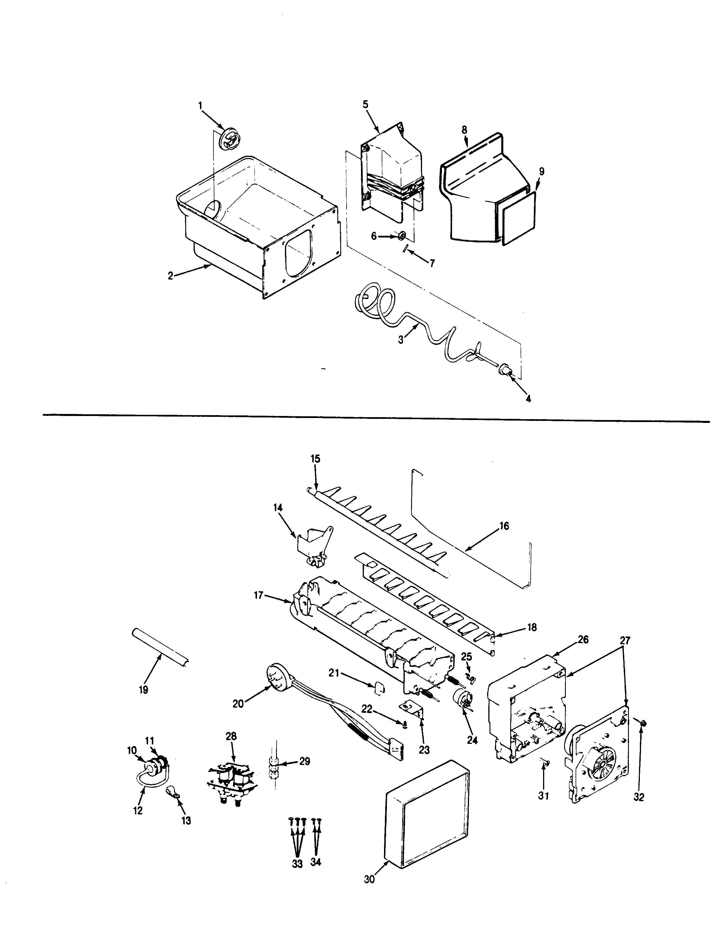 Maytag BDNT22L9/AA85B ice maker & bin diagram