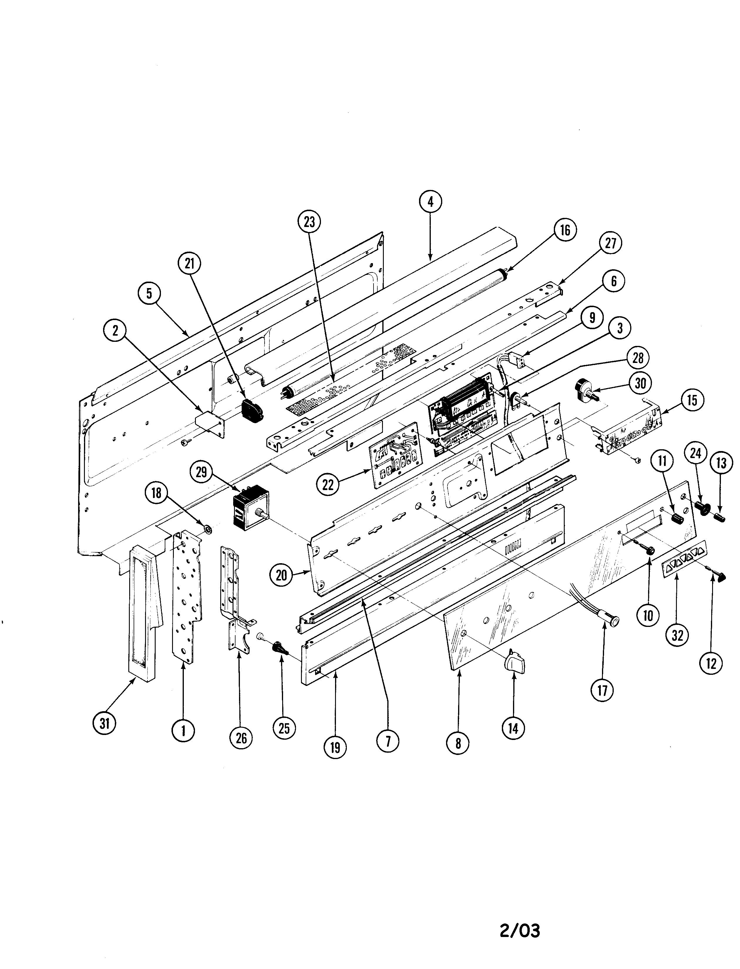Magic Chef 38FK-6TXW control panel diagram