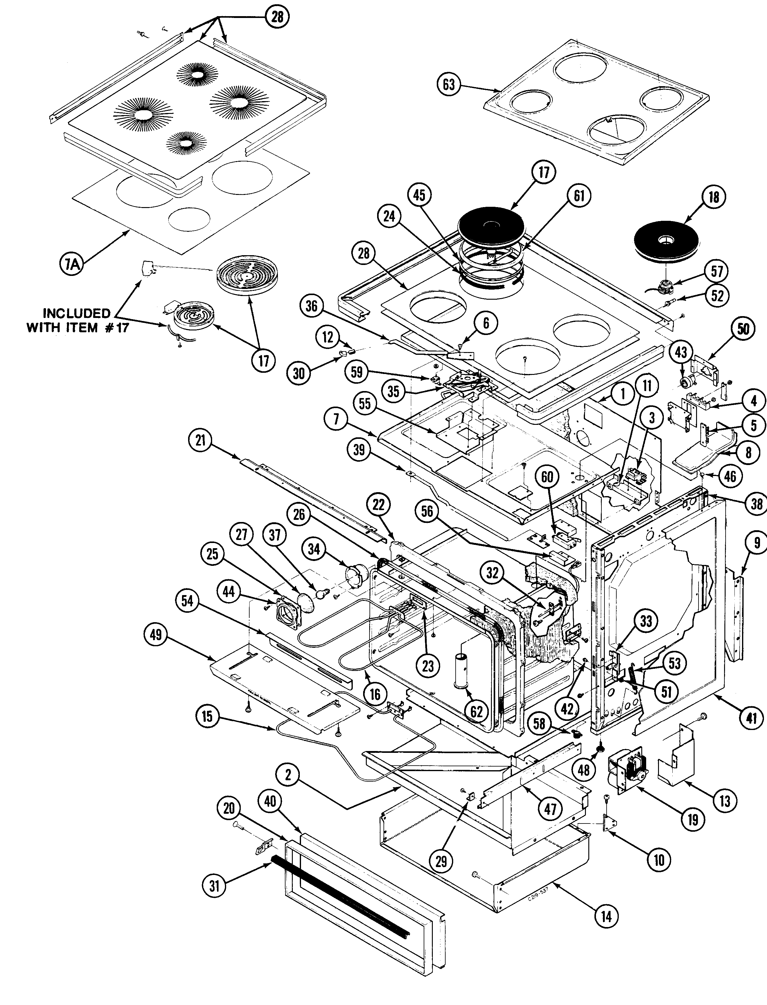 Magic Chef 38FK-6TXW body diagram