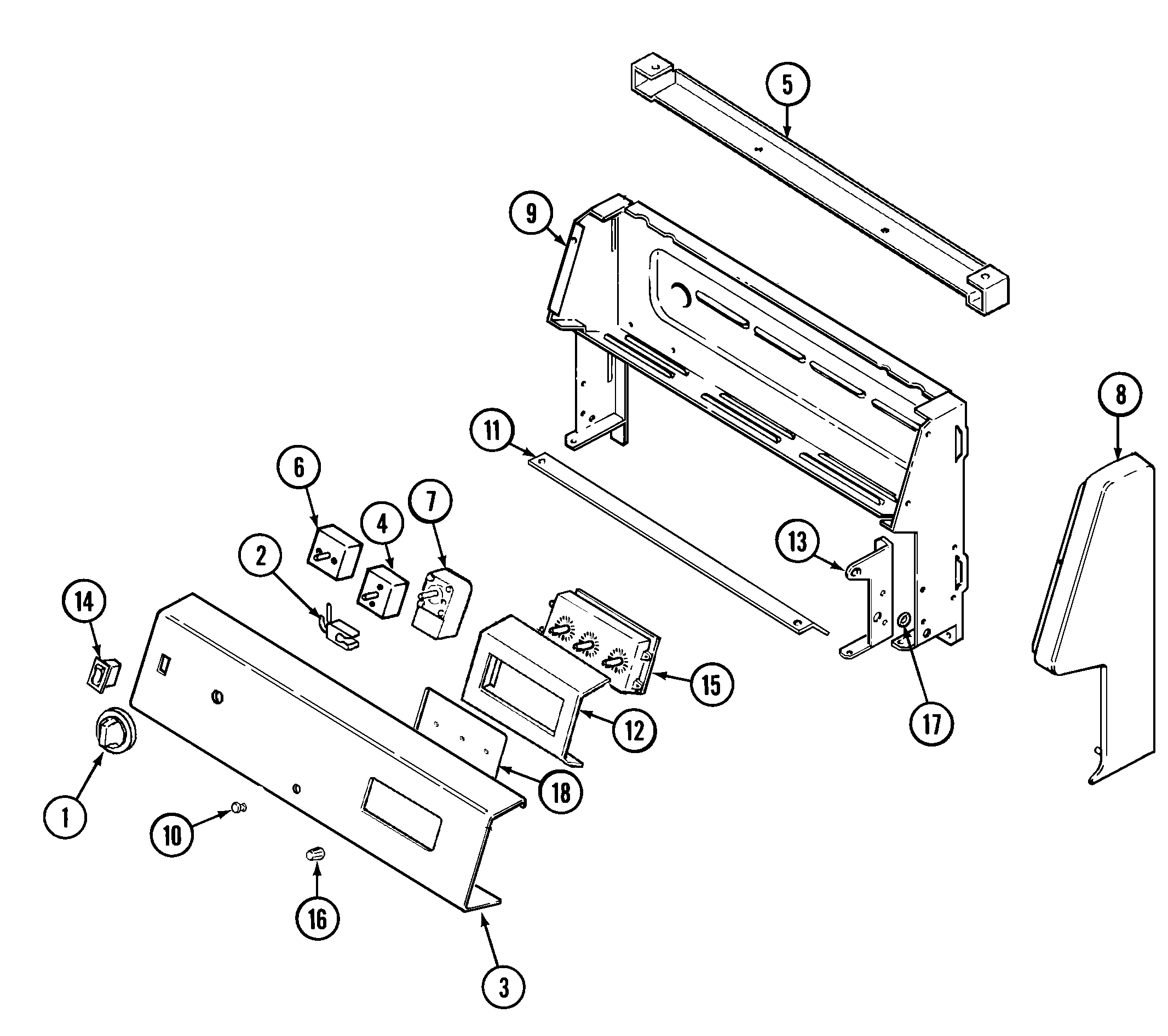 Magic Chef 3842WRV control panel (3842wr*) diagram