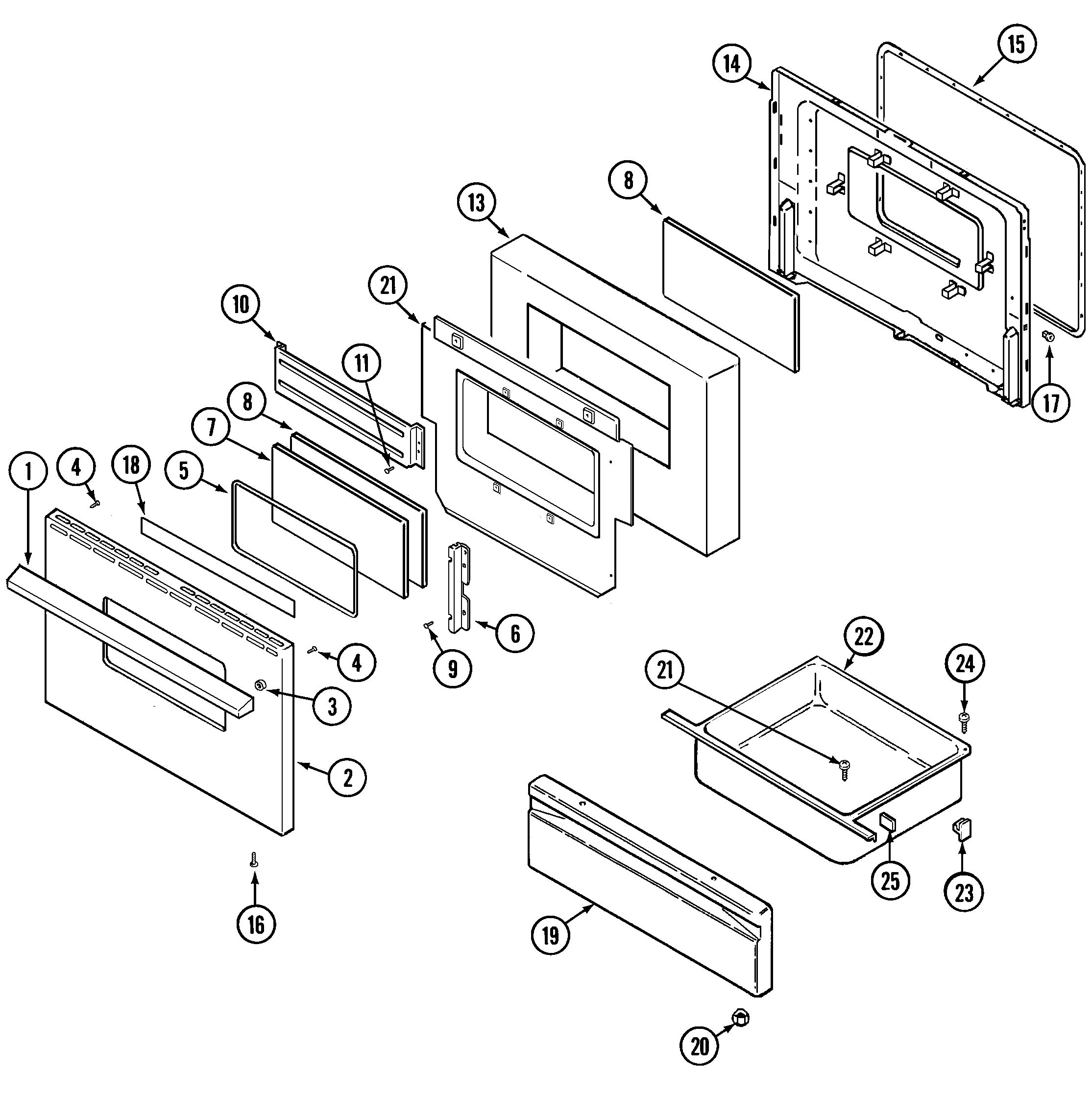 Magic Chef 3842WRV door/drawer (3842wr*) diagram