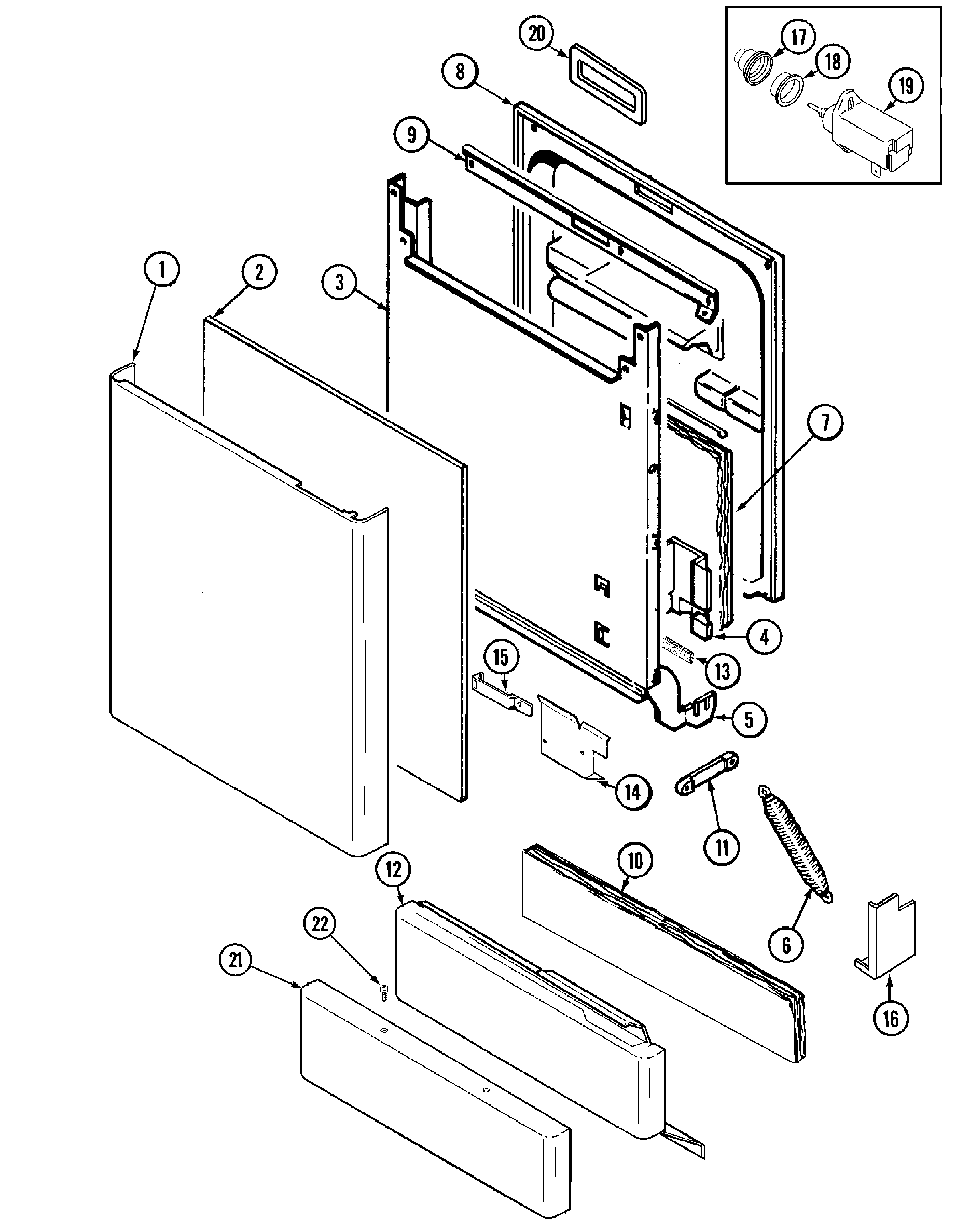 Maytag MDB9100AWS door diagram