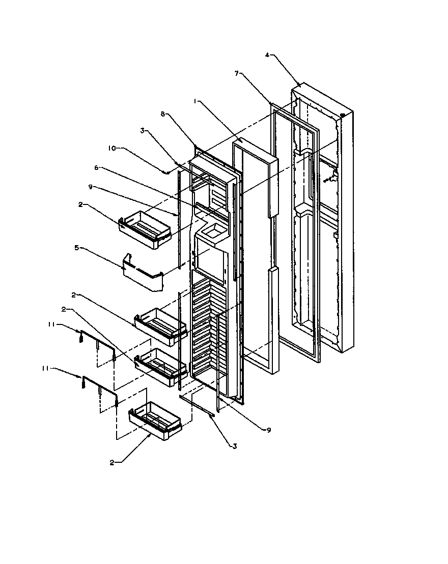 Amana SZD27NE-P1162410WE fz door diagram