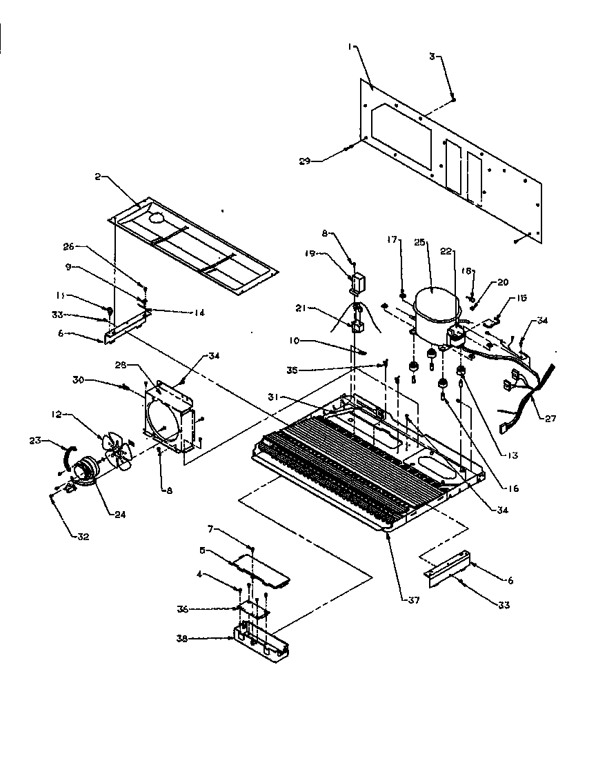 Amana SZD27NE-P1162410WE machine compartment diagram