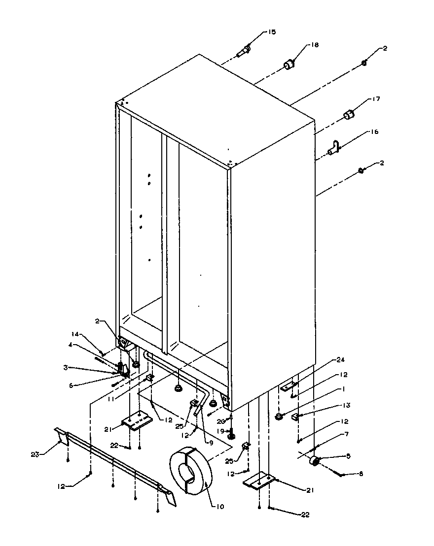 Amana SZD27NE-P1162410WE drain and rollers diagram