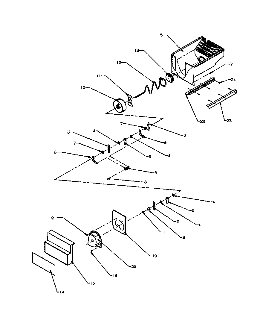 Amana SZD27NE-P1162410WE crushed ice bucket diagram