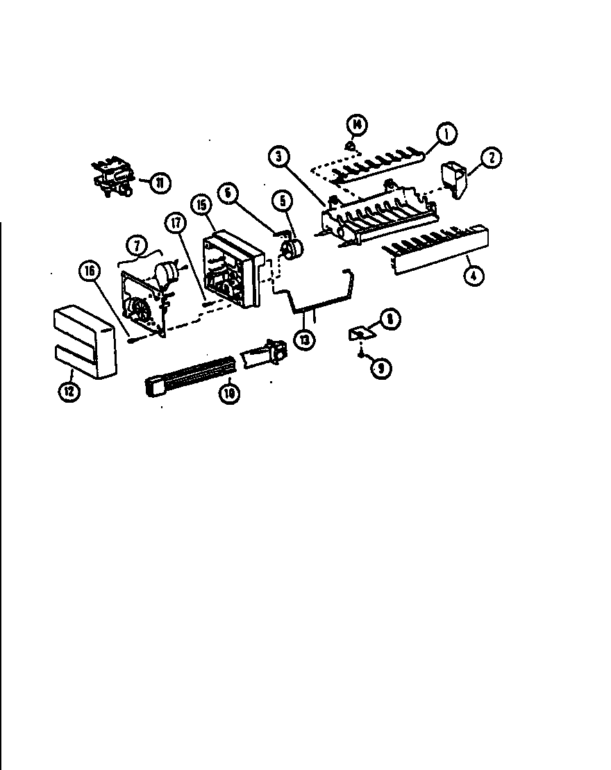 Amana SZD27NE-P1162410WE 8 cube compact ice maker diagram
