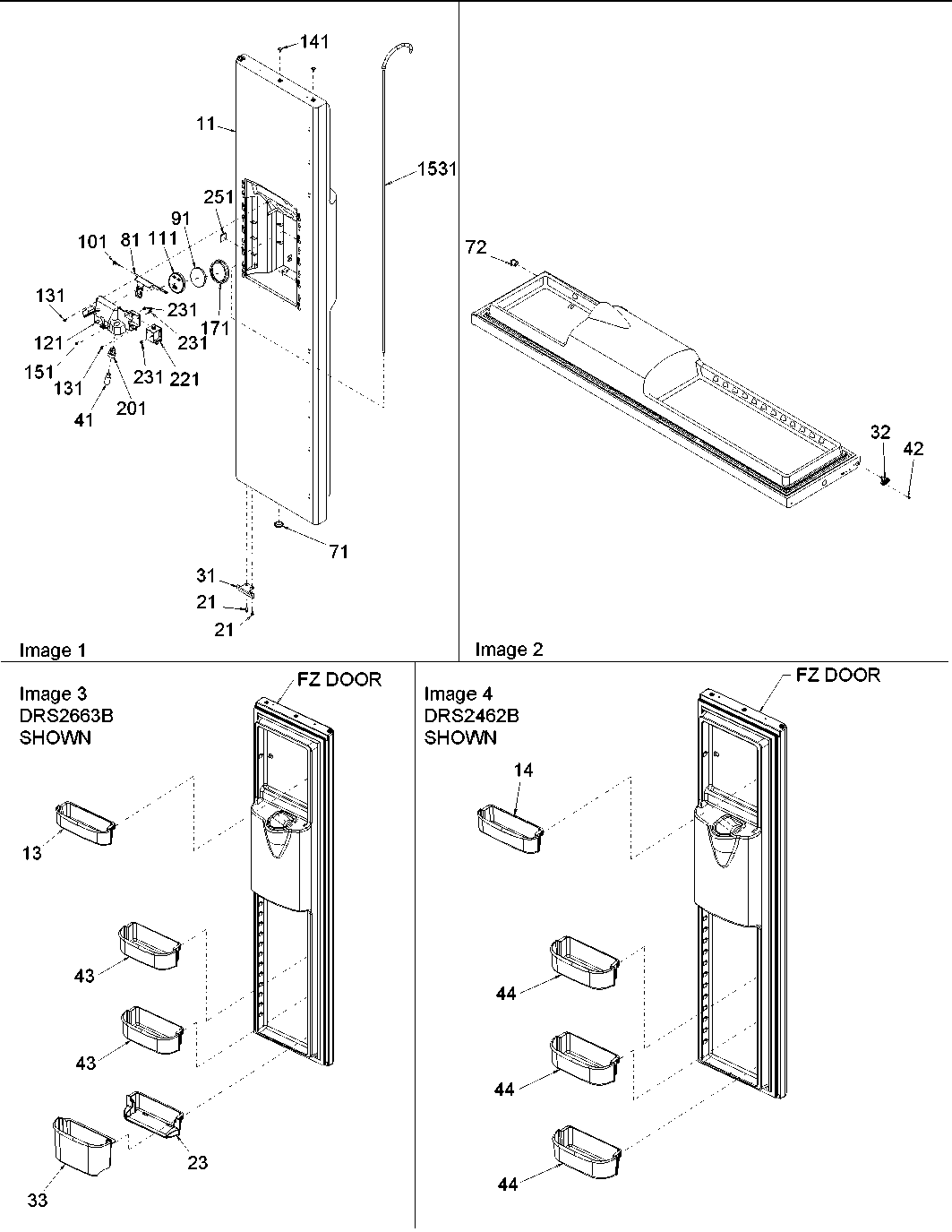 Amana DRS2663BC-PDRS2663BC0 freezer door diagram