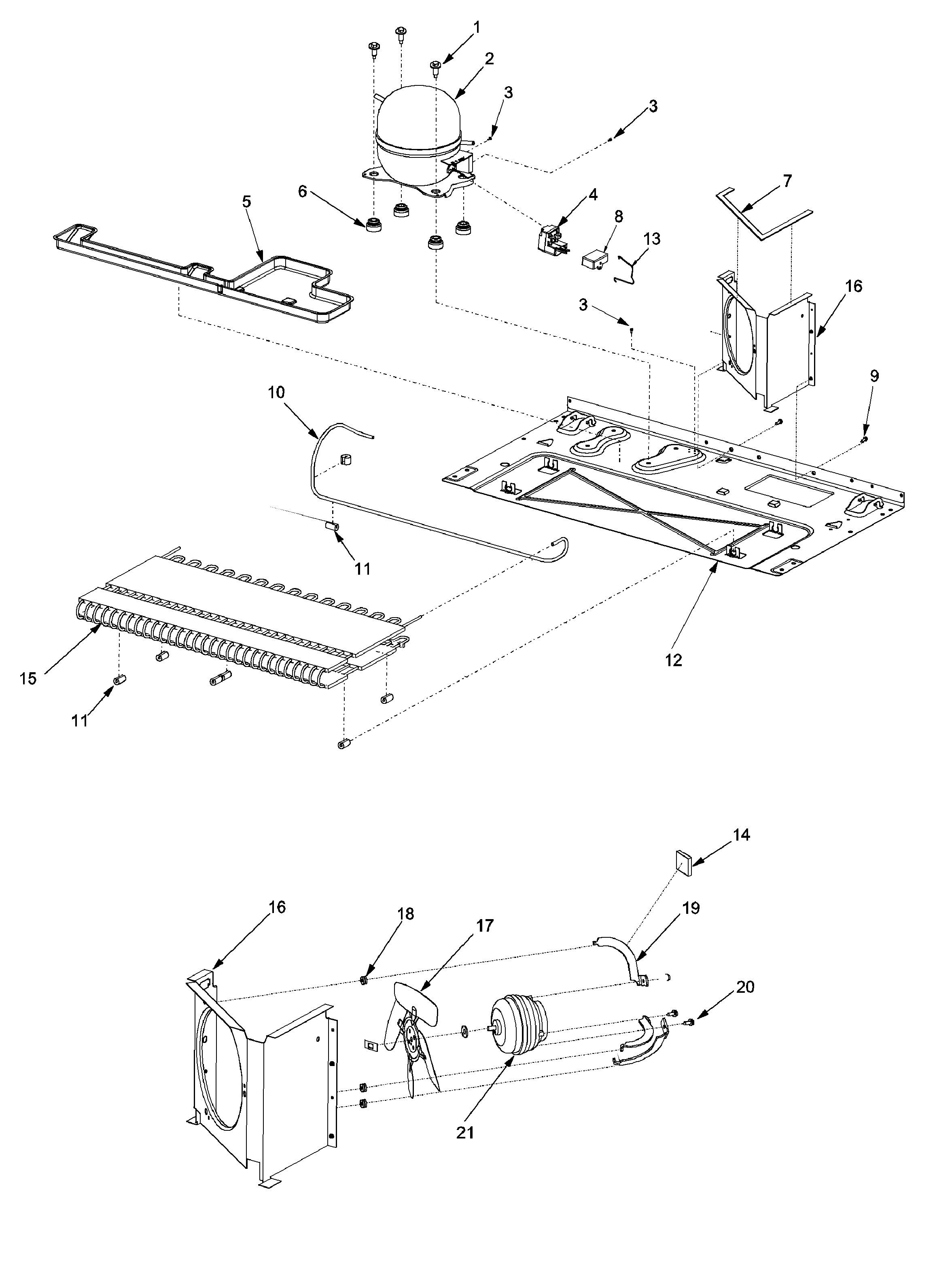 Crosley CS26G7DW-PCS26G7D0W0 compressor diagram