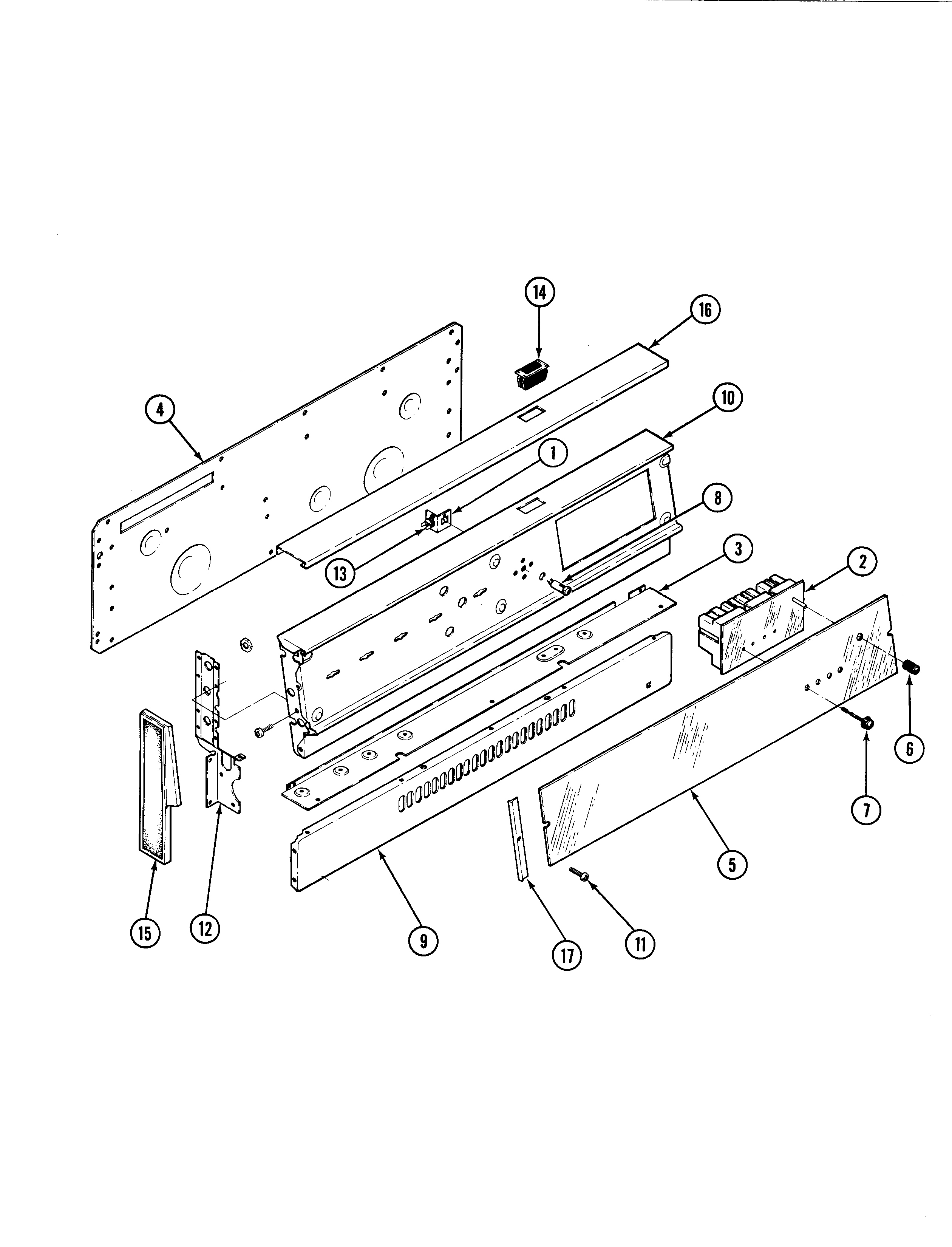 Admiral 686WJ-EKSVW control panel diagram