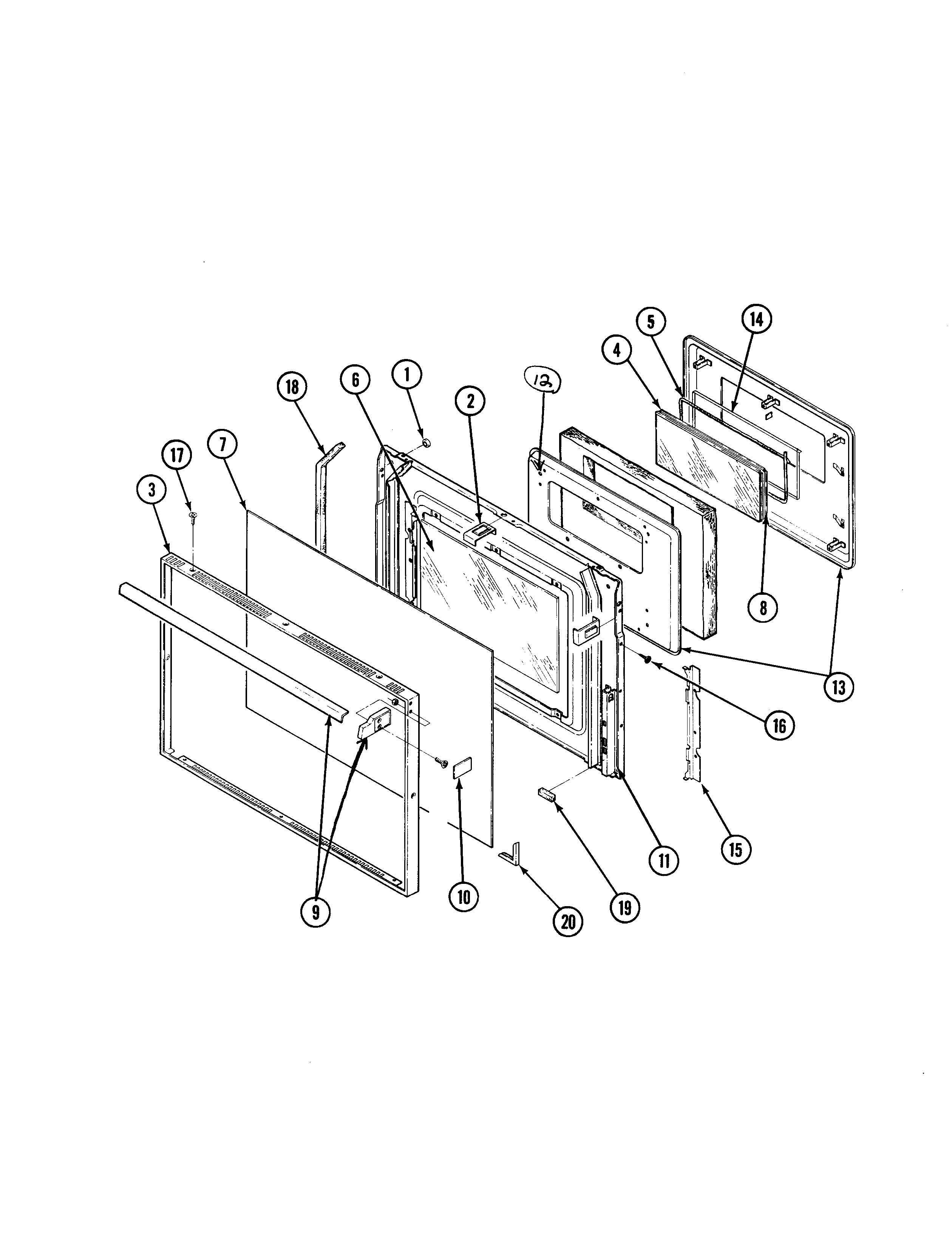 Admiral 686WJ-EKSVW door diagram