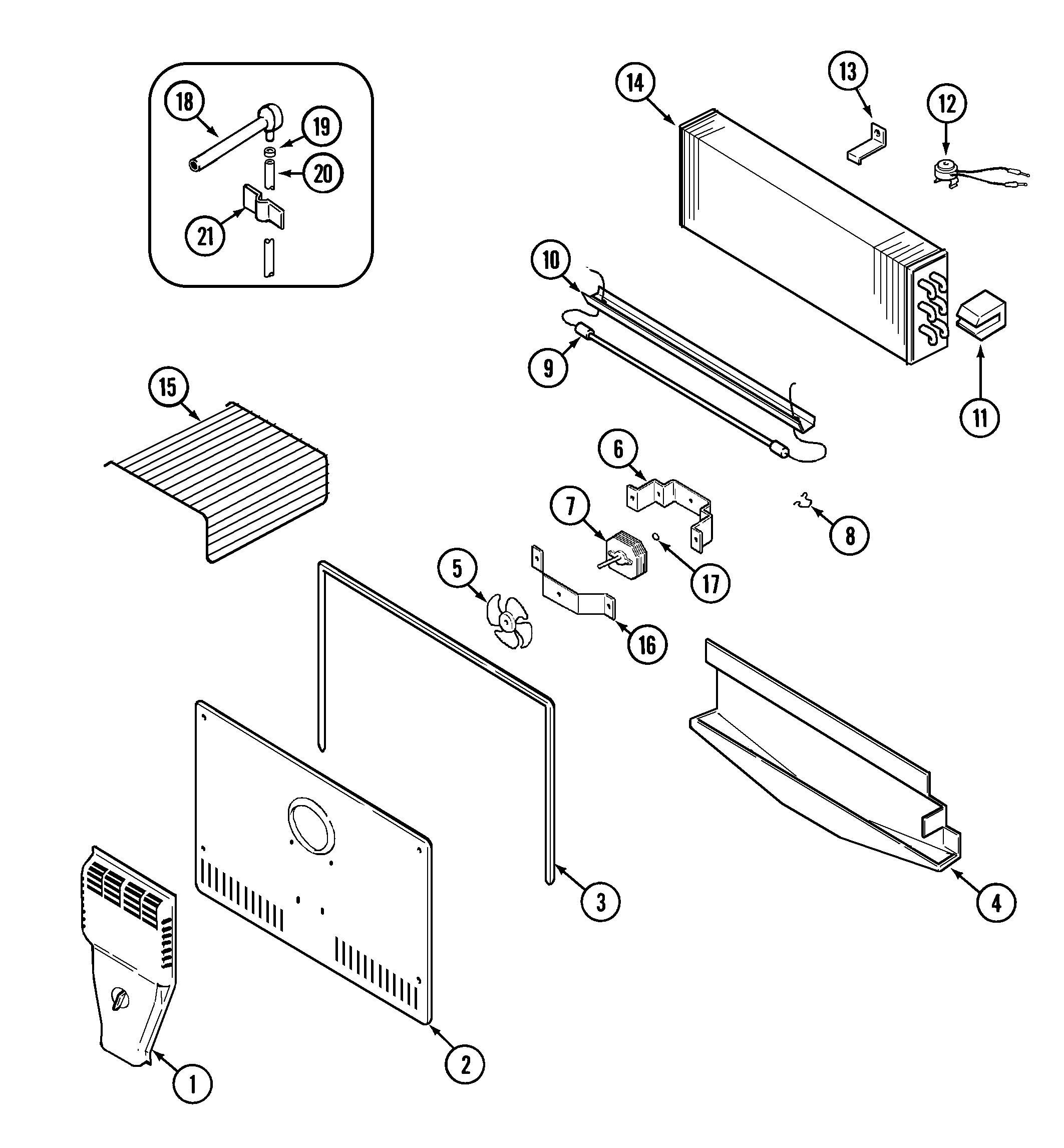 Magic Chef CTF1921ARA freezer compartment diagram