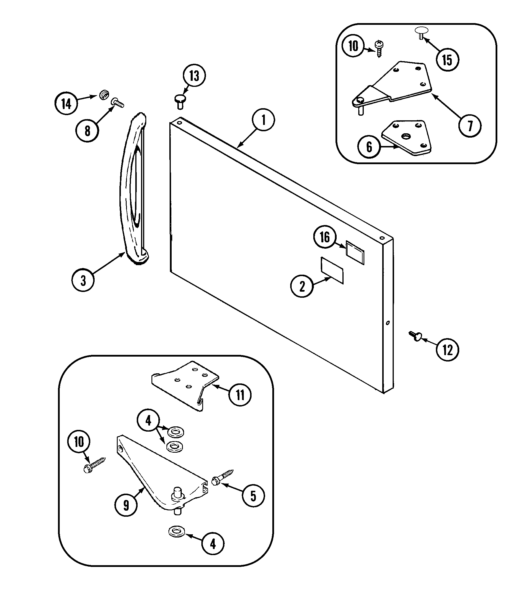 Magic Chef CTF1921ARA freezer outer door diagram