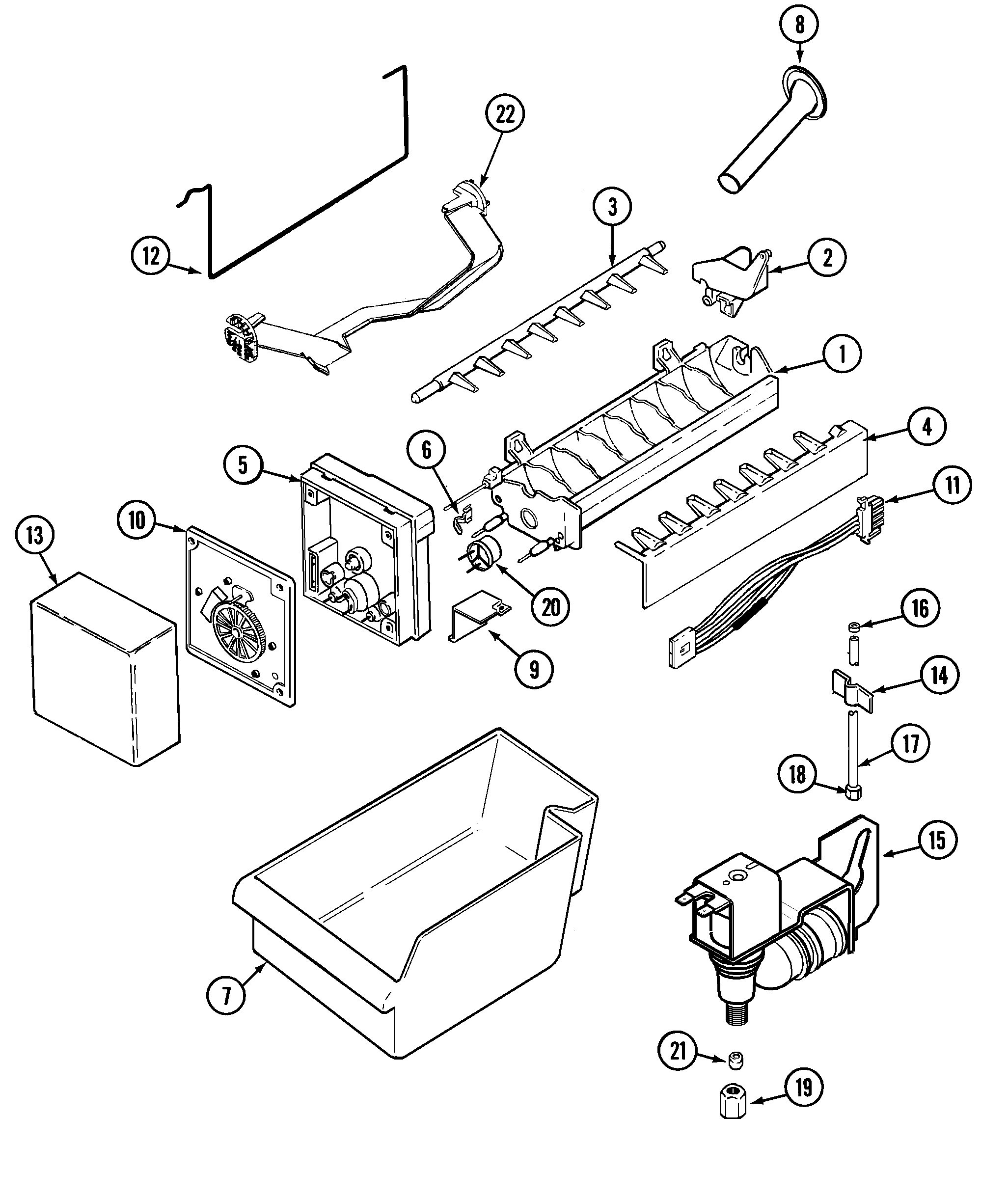 Magic Chef CTF1921ARA ice maker diagram