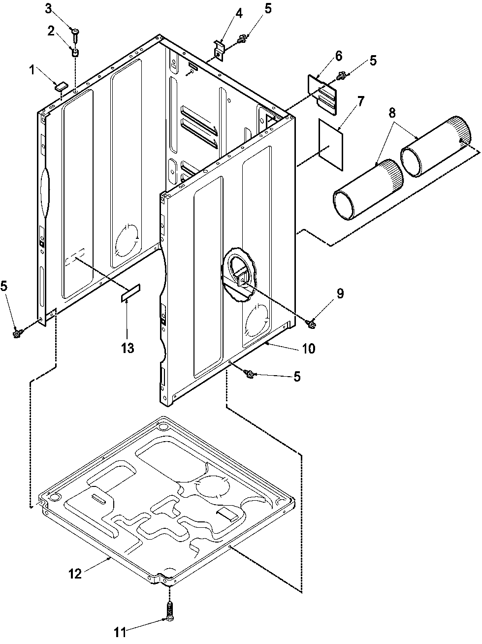 Amana LEA80AW-PLEA80AW cabinet and base diagram