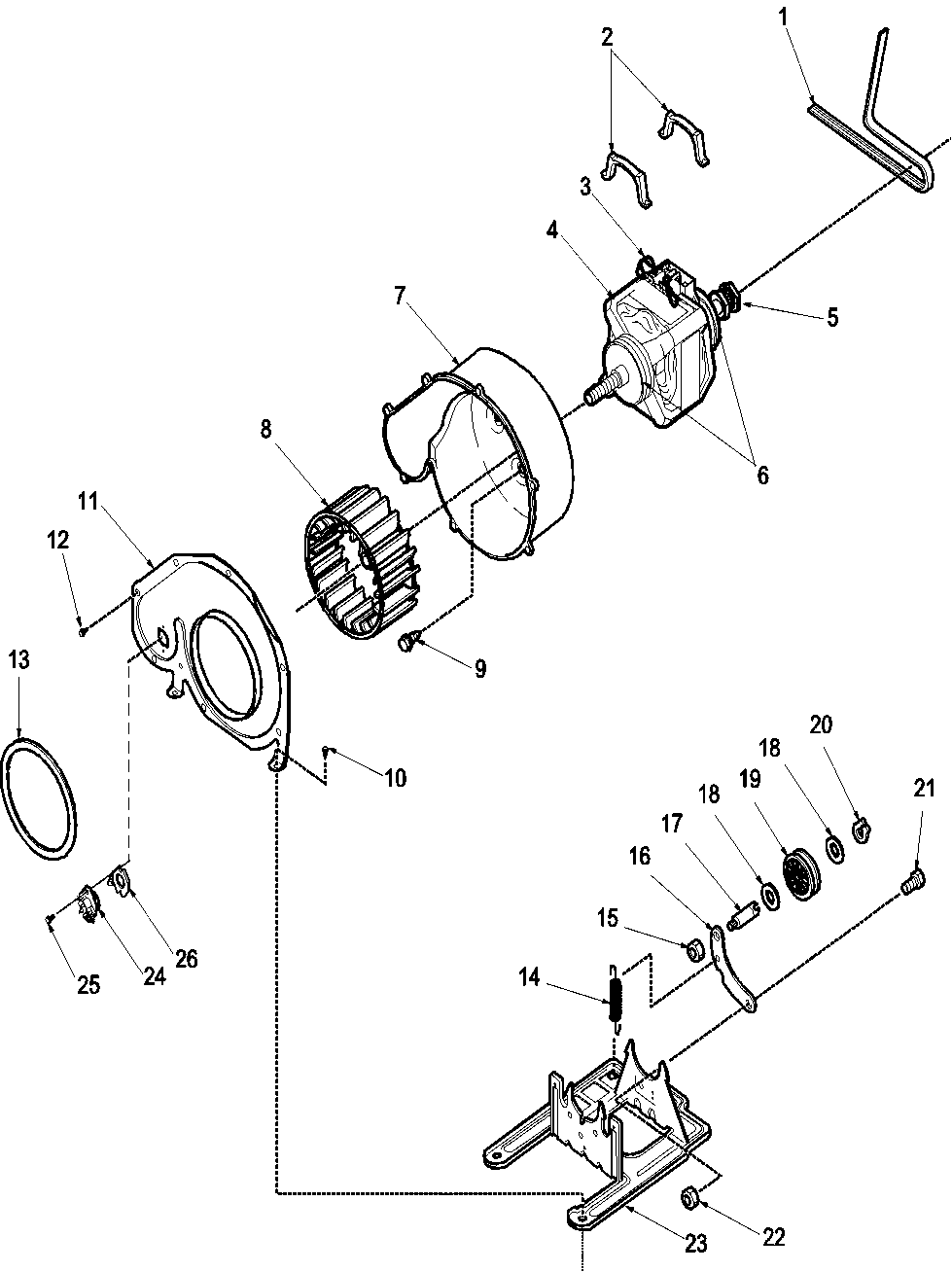 Amana LEC80AW-PLEC80AW motor and fan assemblies diagram